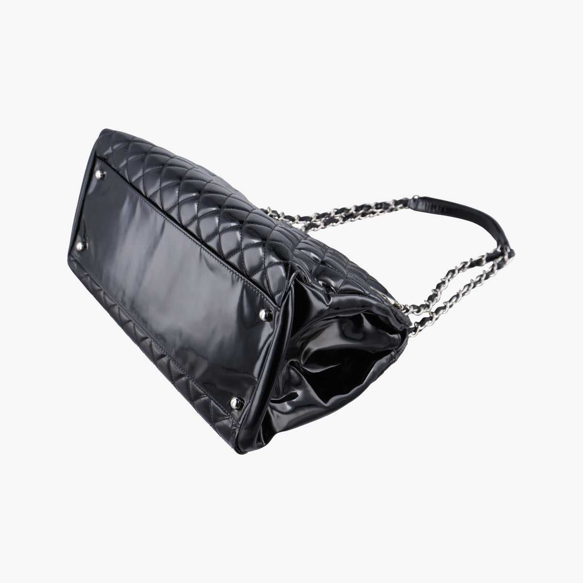 Pre-owned Chanel Mademoiselle Bowling Black Patent leather A50558 shoulderbag | stylenewstar