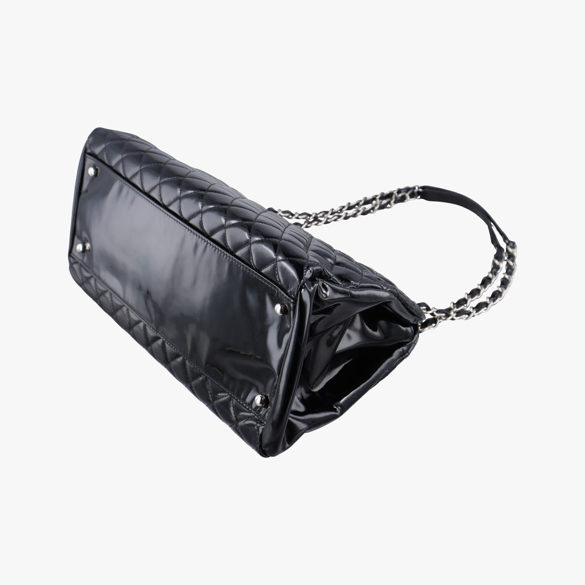 Pre-owned Chanel Mademoiselle Bowling Black Patent leather A50558 shoulderbag | stylenewstar