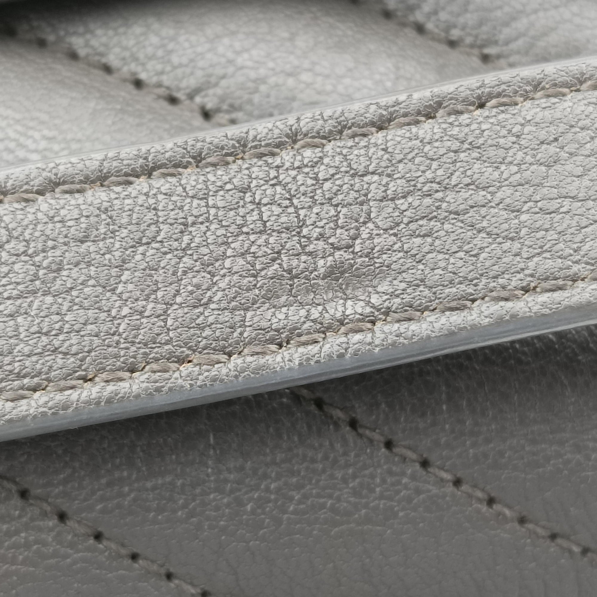 Pre-owned Yves Saint Laurent COLLEGE Grey Leather 487213 shoulderbag | stylenewstar