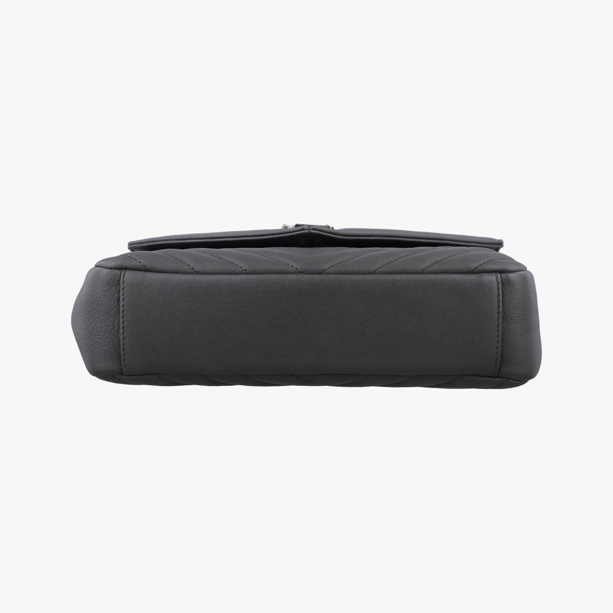 Pre-owned Yves Saint Laurent COLLEGE Grey Leather 487213 shoulderbag | stylenewstar