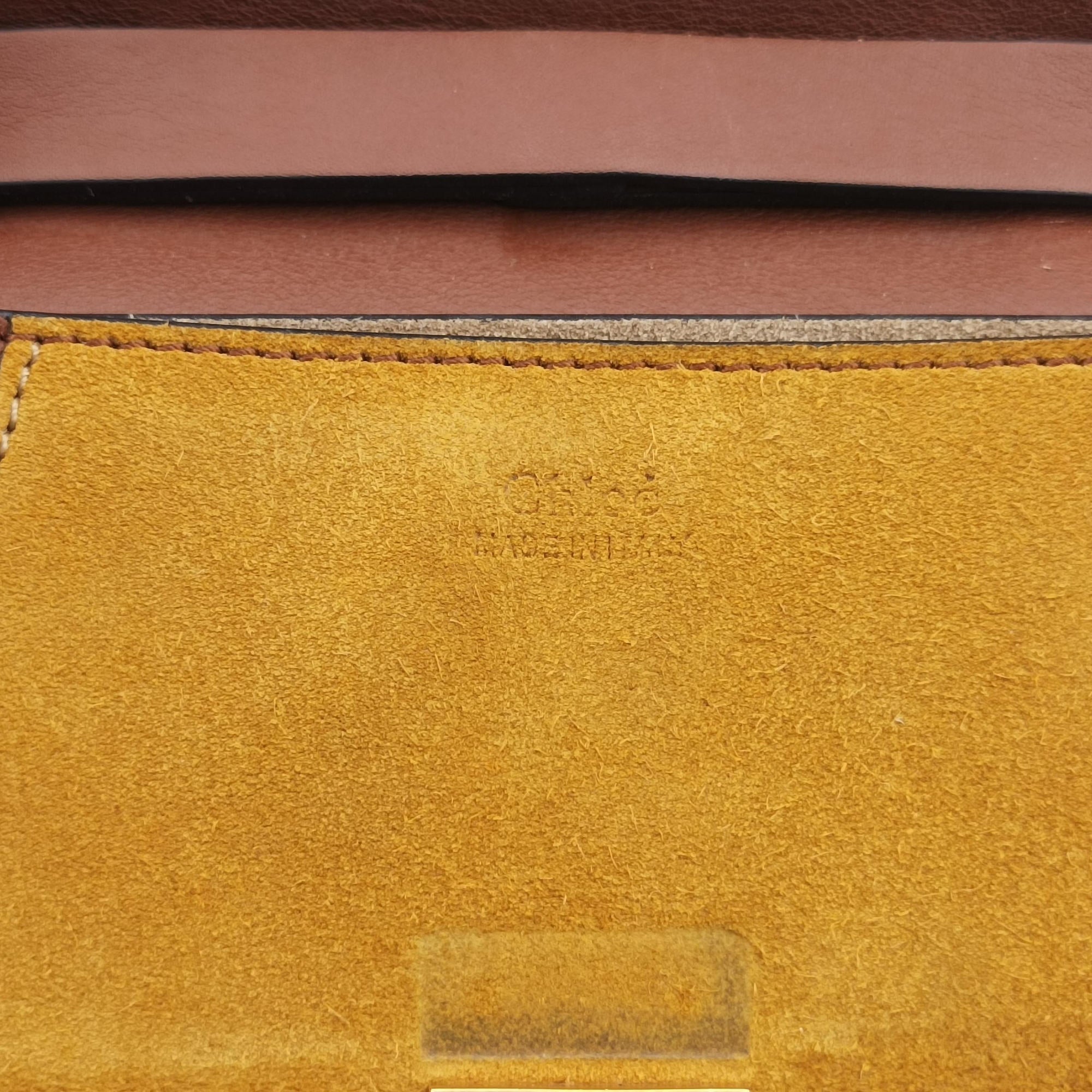 Vintage Chloe DREW Orange × Brown × Black Leather×suede  shoulderbag | stylenewstar