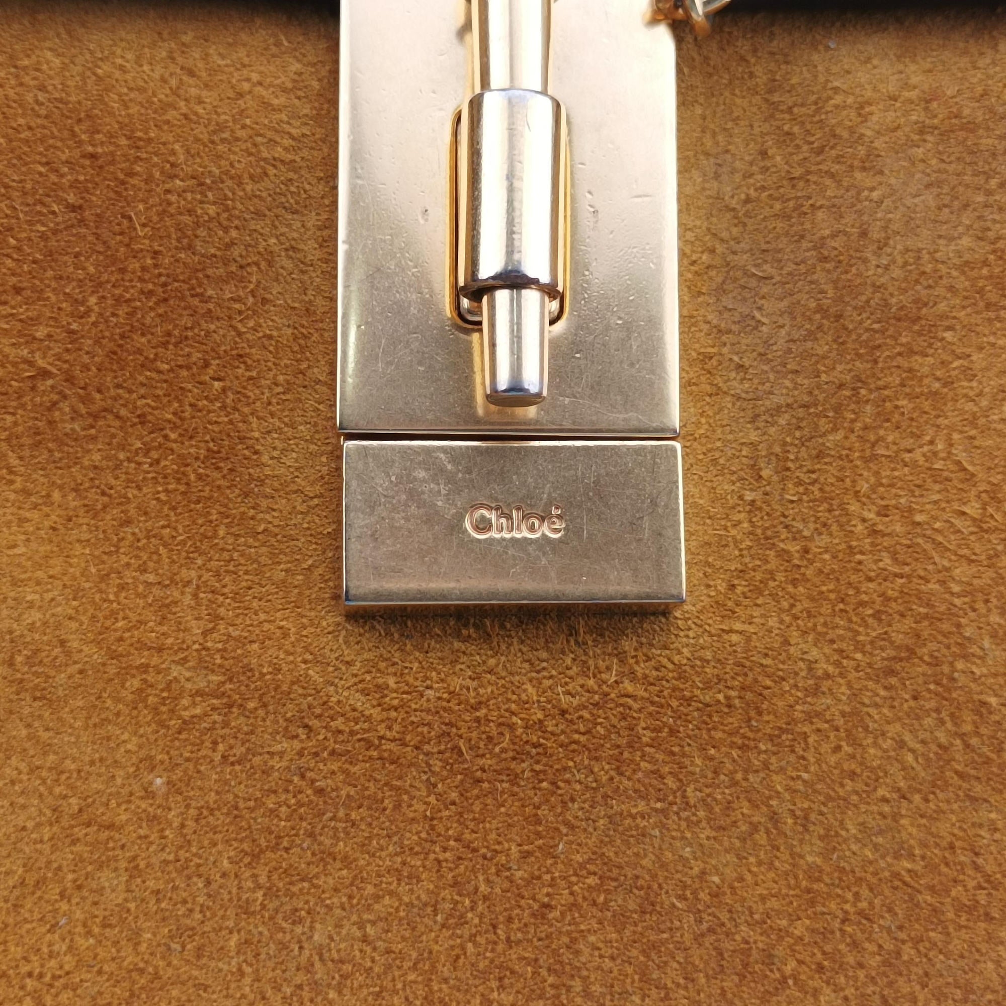 Vintage Chloe DREW Orange × Brown × Black Leather×suede  shoulderbag | stylenewstar