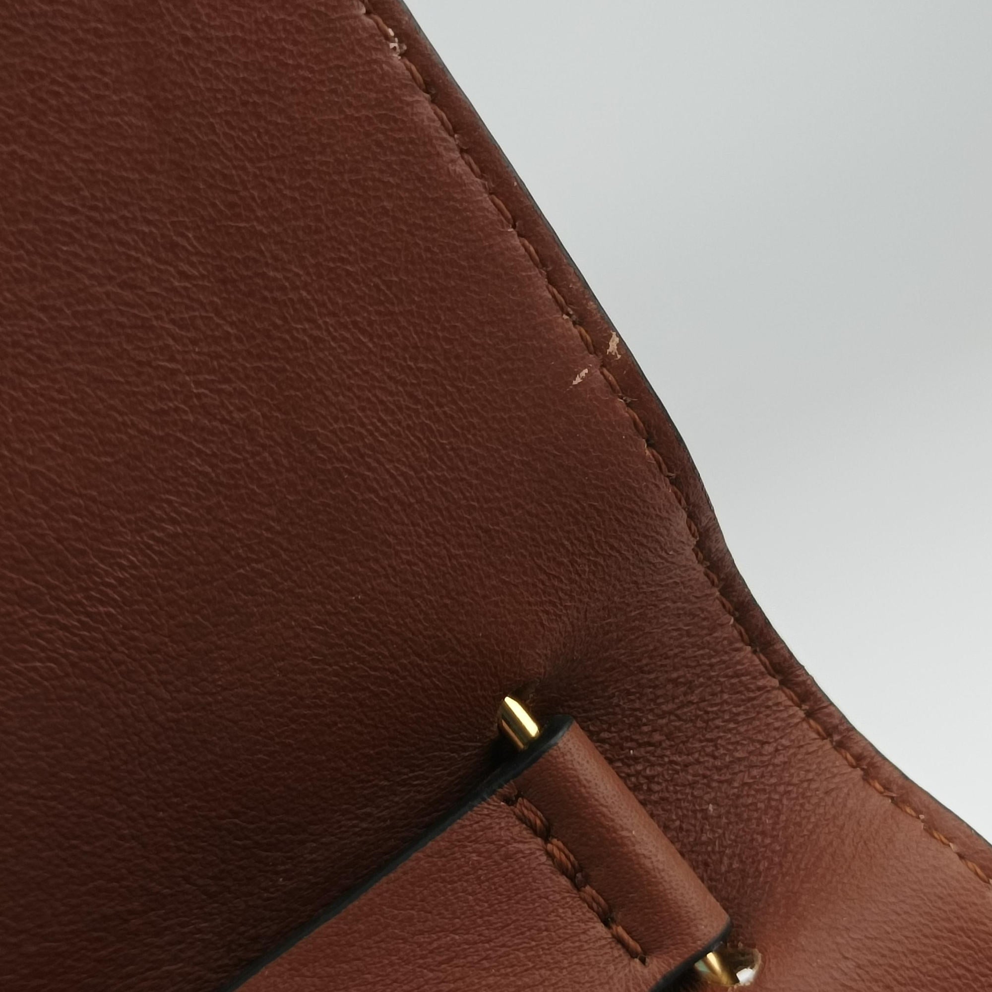 Vintage Chloe DREW Orange × Brown × Black Leather×suede  shoulderbag | stylenewstar