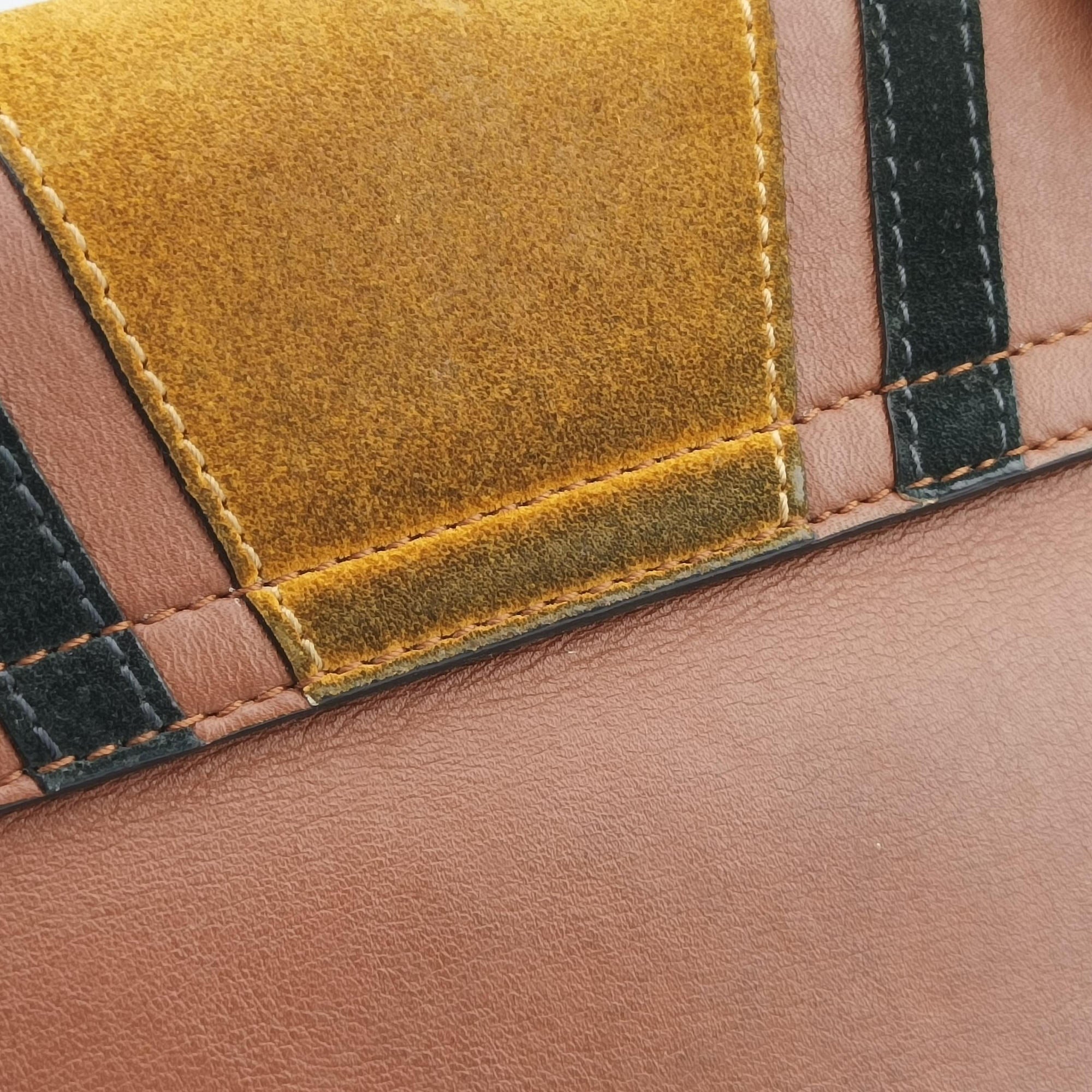 Vintage Chloe DREW Orange × Brown × Black Leather×suede  shoulderbag | stylenewstar