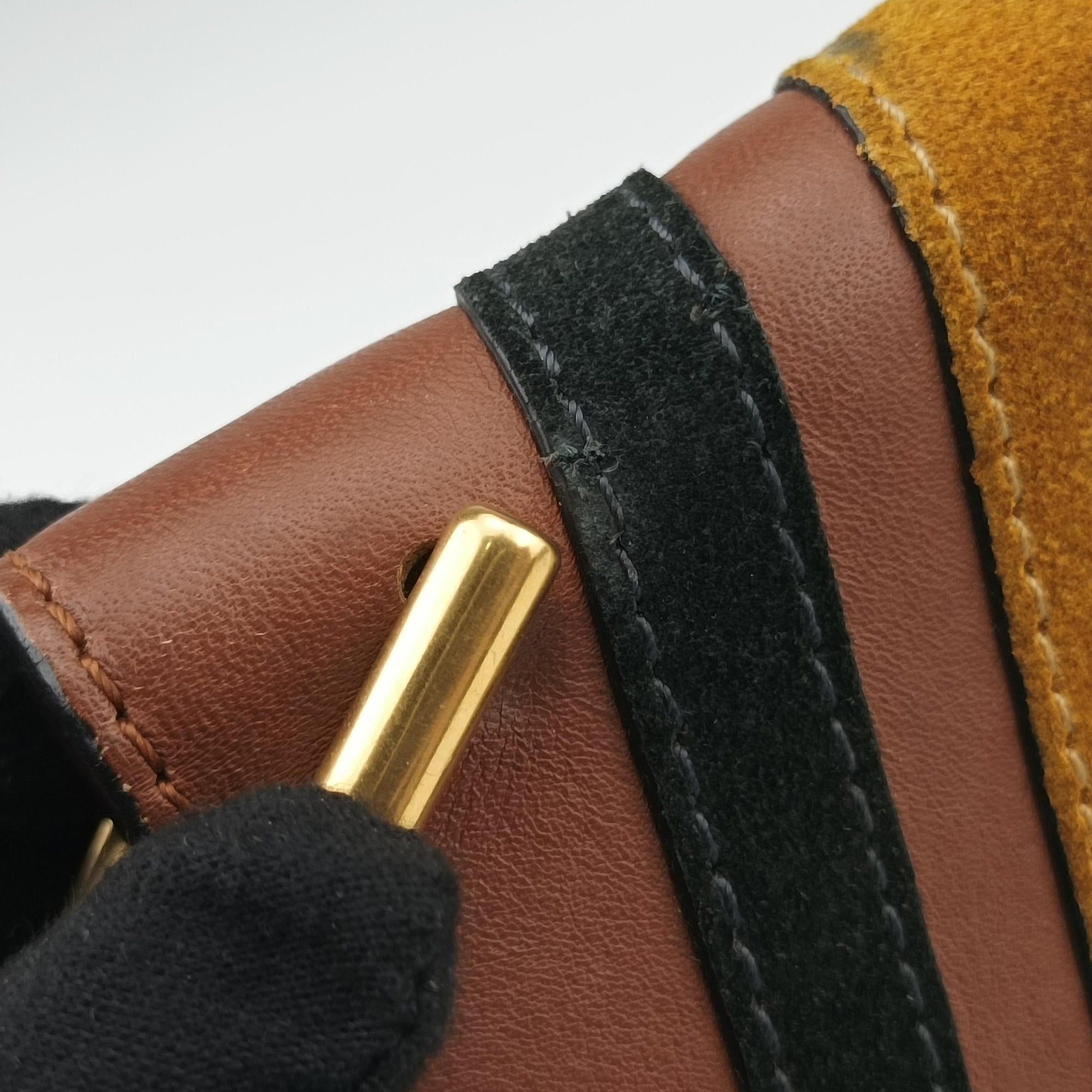 Vintage Chloe DREW Orange × Brown × Black Leather×suede  shoulderbag | stylenewstar