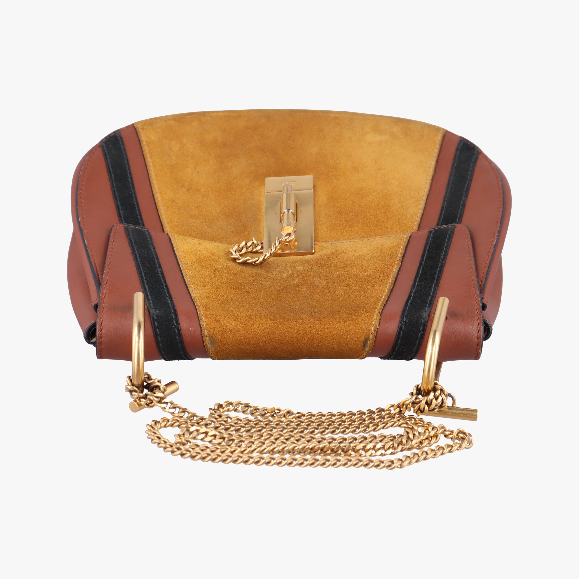 Vintage Chloe DREW Orange × Brown × Black Leather×suede  shoulderbag | stylenewstar