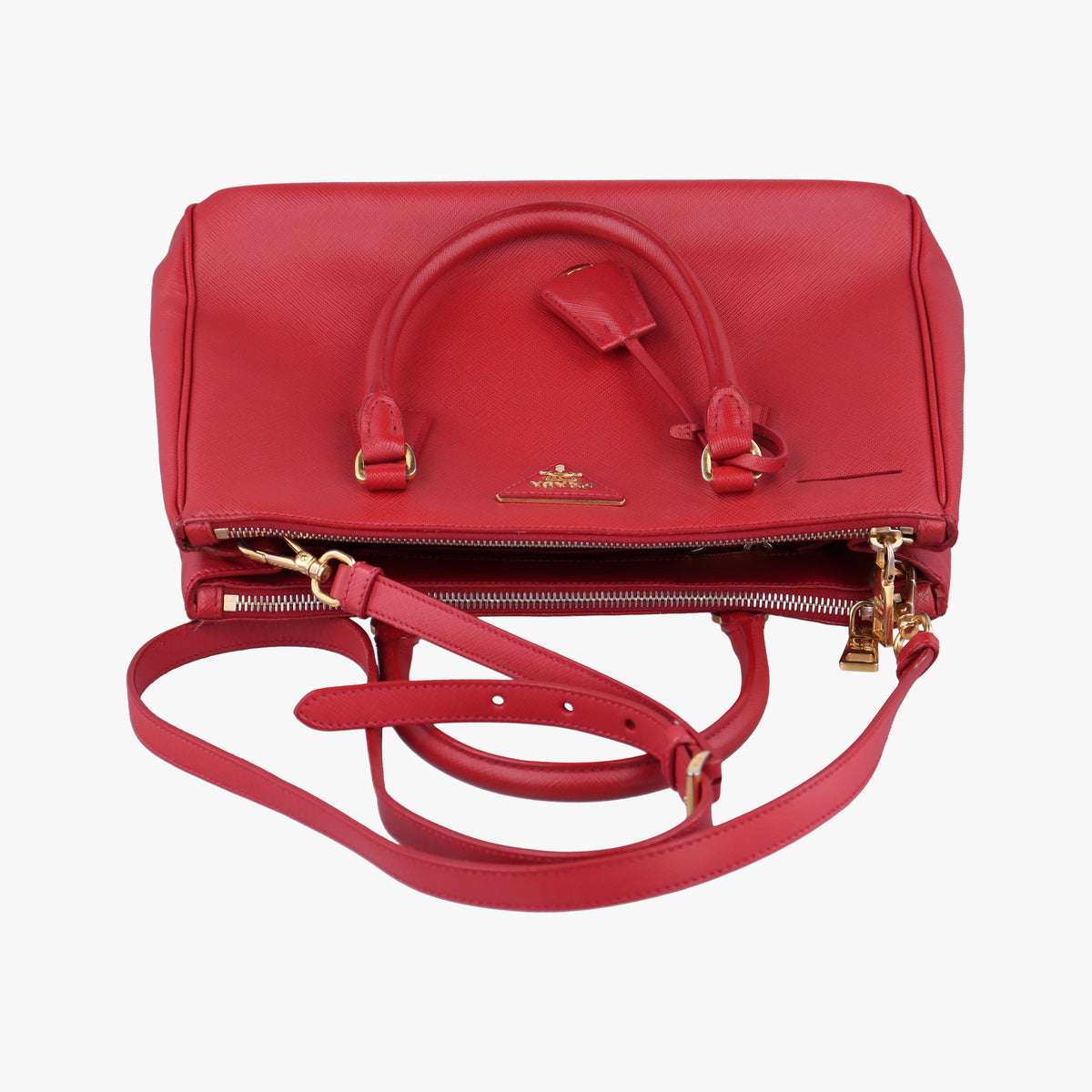 Secondhand Prada Galleria Red SAFFIANO Leather BN1844 shoulderbag | stylenewstar