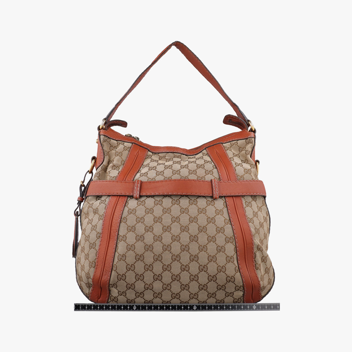 Pre-owned Gucci GG Running Brown Canvas×Leather 247185 shoulderbag | stylenewstar