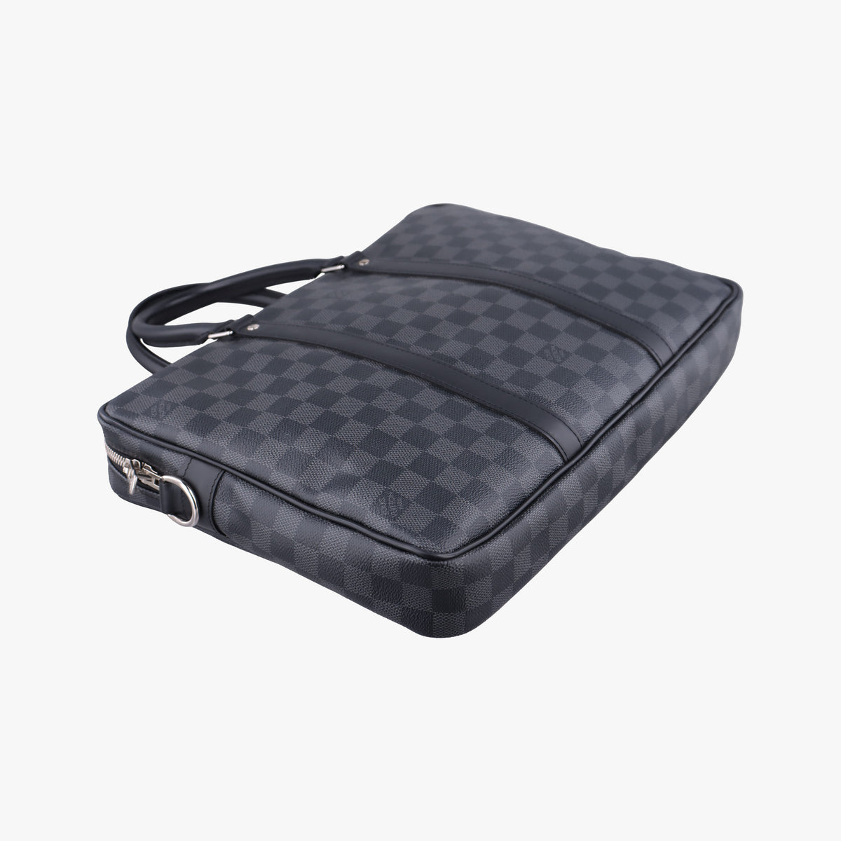 Pre-owned Louis Vuitton Porte Documents Voyage PM Noir Damier Graphite N41478 handbag | stylenewstar
