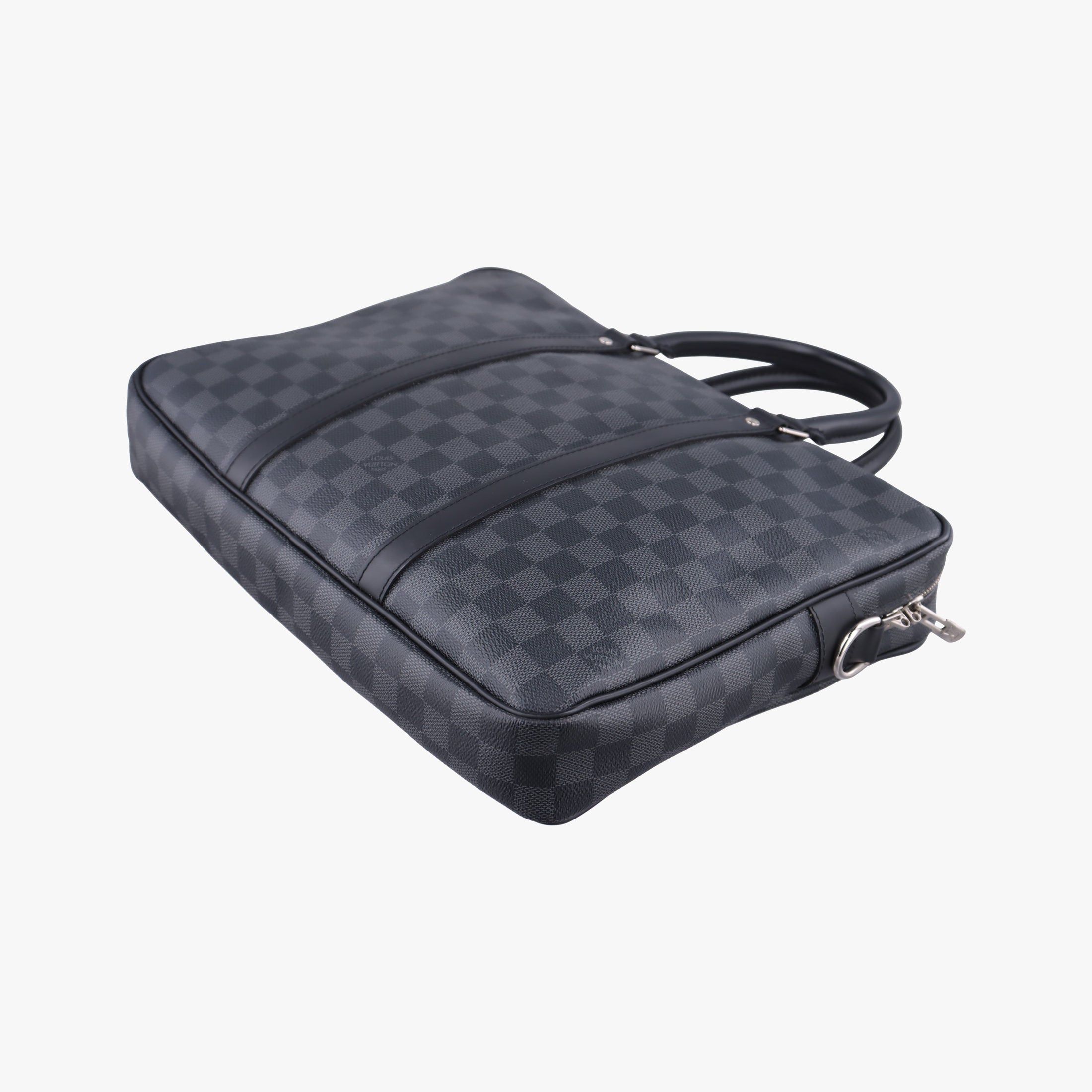 Pre-owned Louis Vuitton Porte Documents Voyage PM Noir Damier Graphite N41478 handbag | stylenewstar