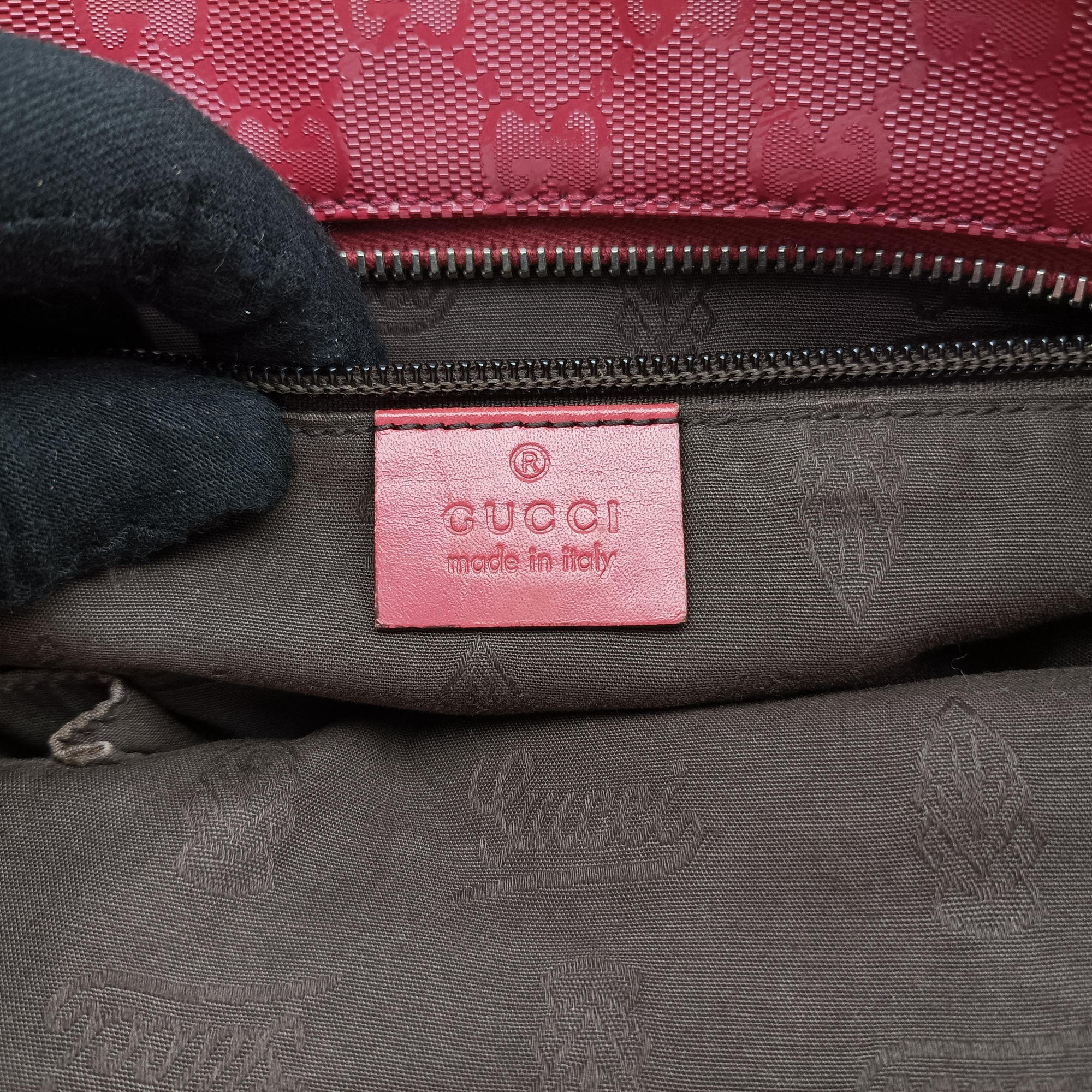 Pre-owned Gucci Guccissima GG Imprime Pink PVC coated canvas 211120 shoulderbag | stylenewstar