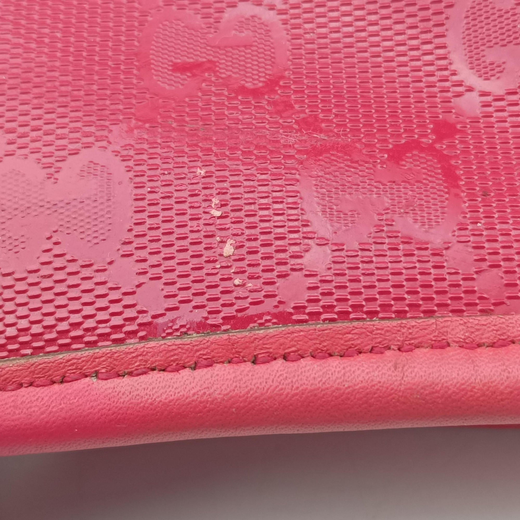 Pre-owned Gucci Guccissima GG Imprime Pink PVC coated canvas 211120 shoulderbag | stylenewstar