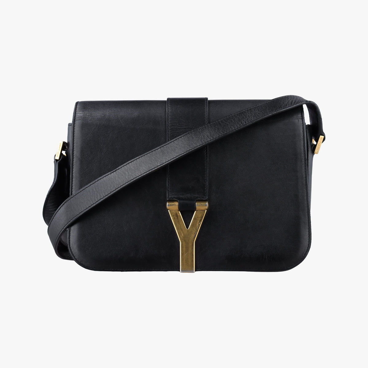 Pre-owned Yves Saint Laurent Y Ligne Black Leather 311214 shoulderbag | stylenewstar