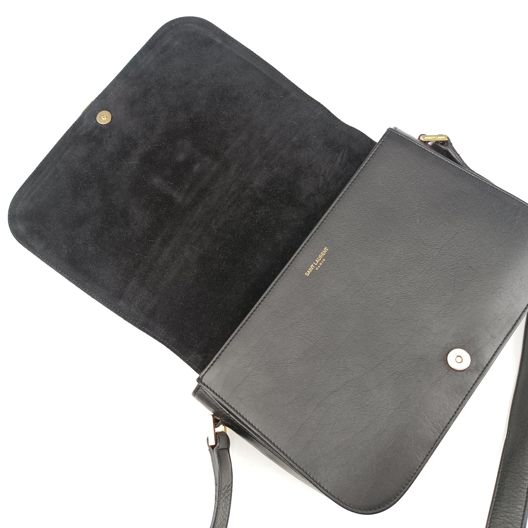 Pre-owned Yves Saint Laurent Y Ligne Black Leather 311214 shoulderbag | stylenewstar