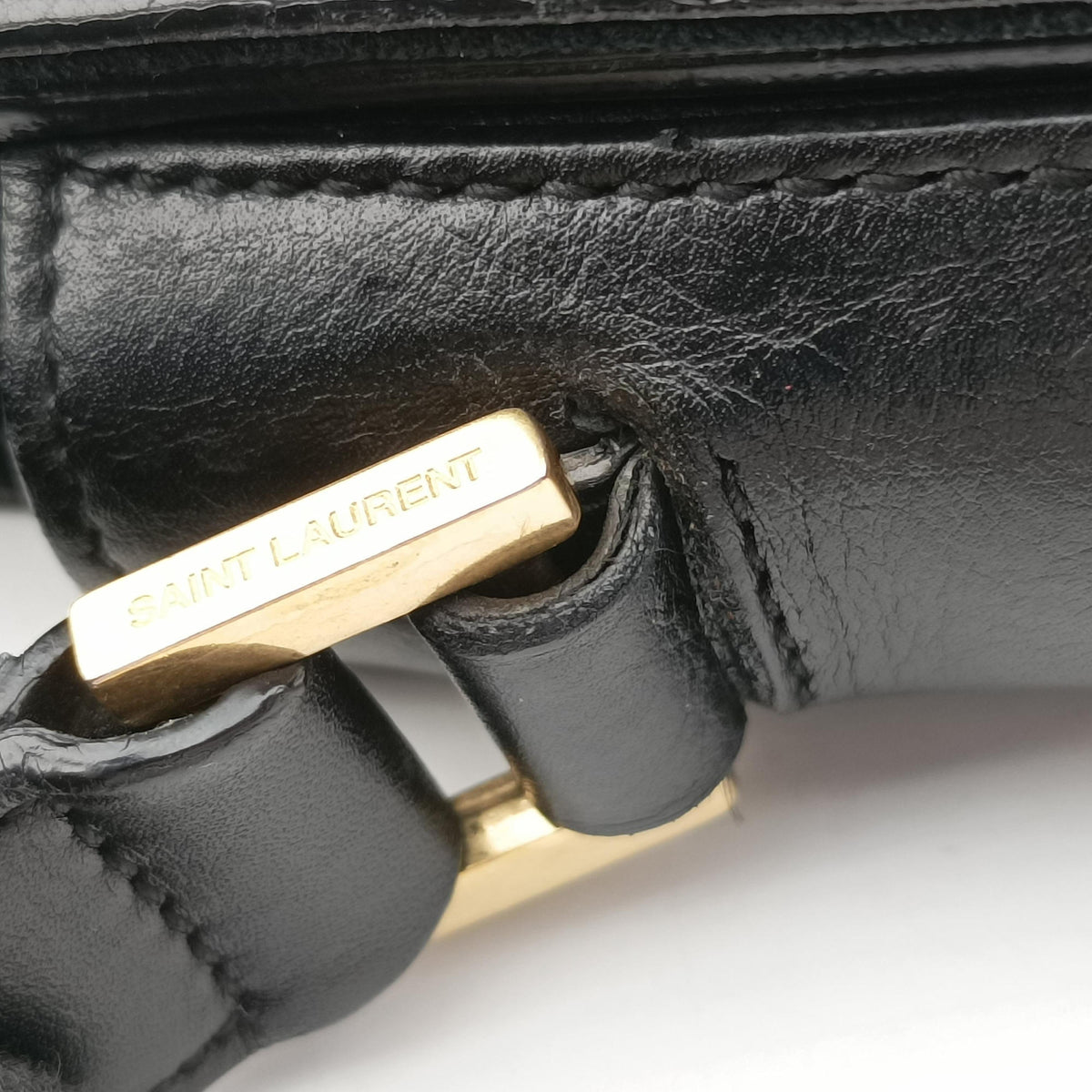 Pre-owned Yves Saint Laurent Y Ligne Black Leather 311214 shoulderbag | stylenewstar