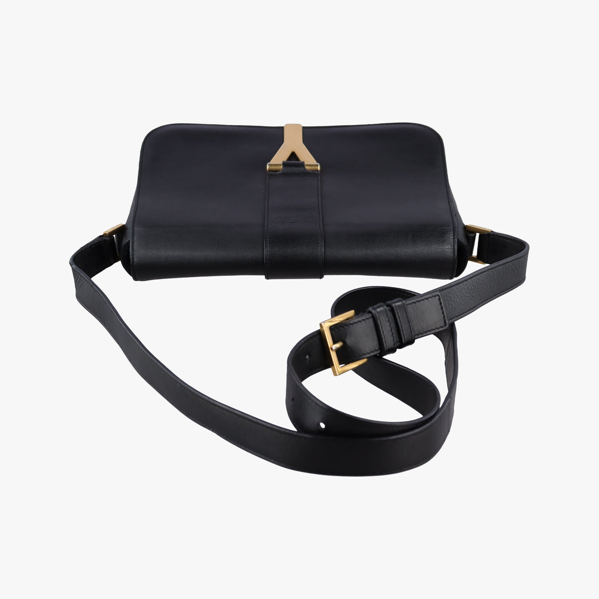 Pre-owned Yves Saint Laurent Y Ligne Black Leather 311214 shoulderbag | stylenewstar