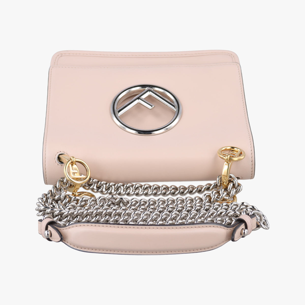 Pre-owned Fendi KAN I F Pink Leather 8BT286 shoulderbag | stylenewstar