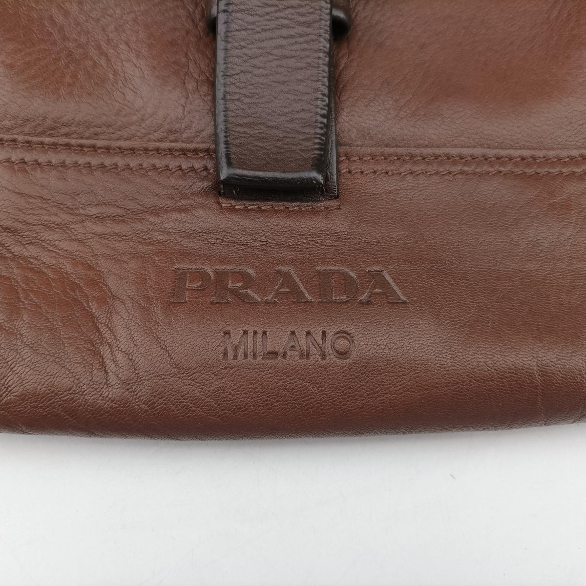 Pre-owned Prada Messenger Brown Leather VA0820 shoulderbag | stylenewstar