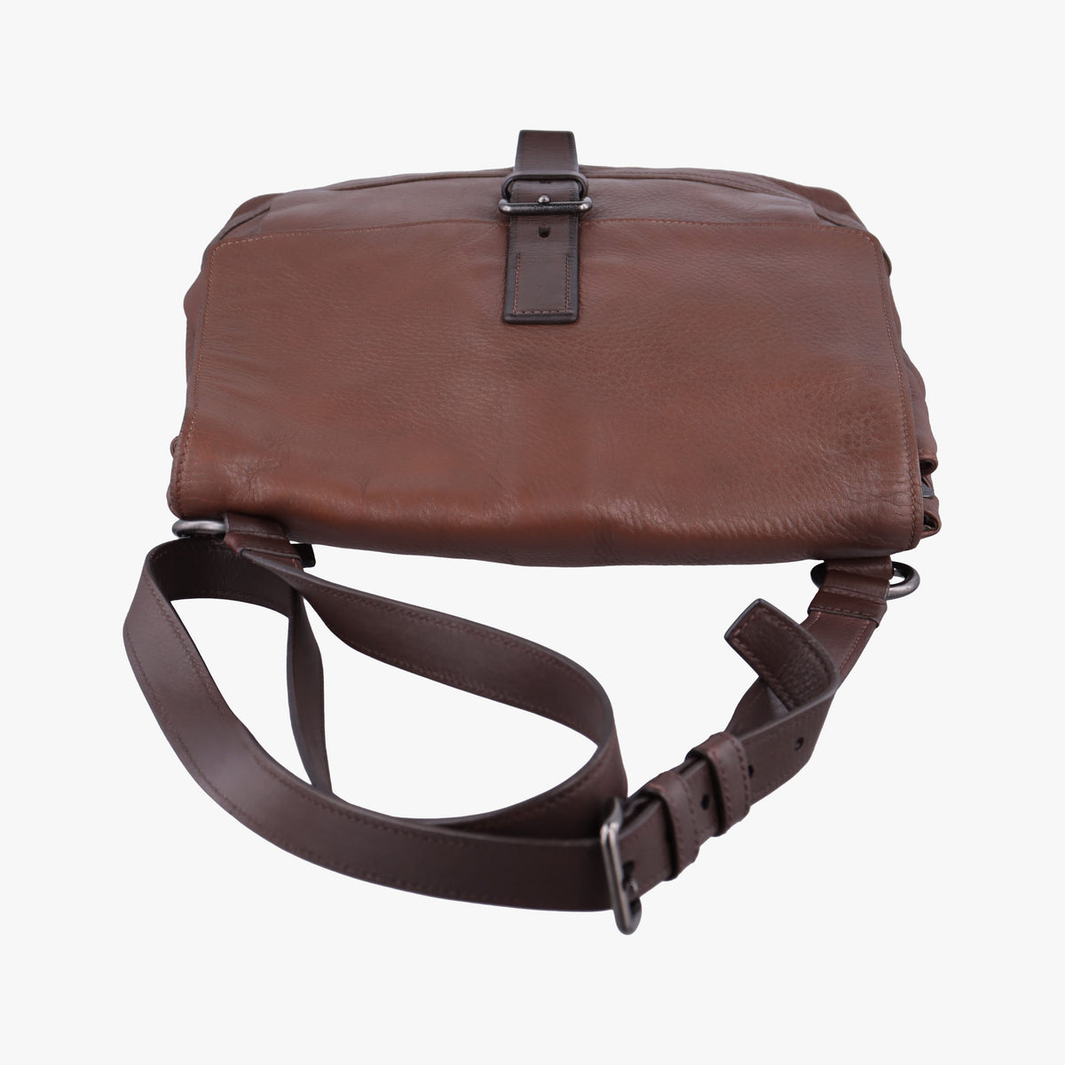 Pre-owned Prada Messenger Brown Leather VA0820 shoulderbag | stylenewstar
