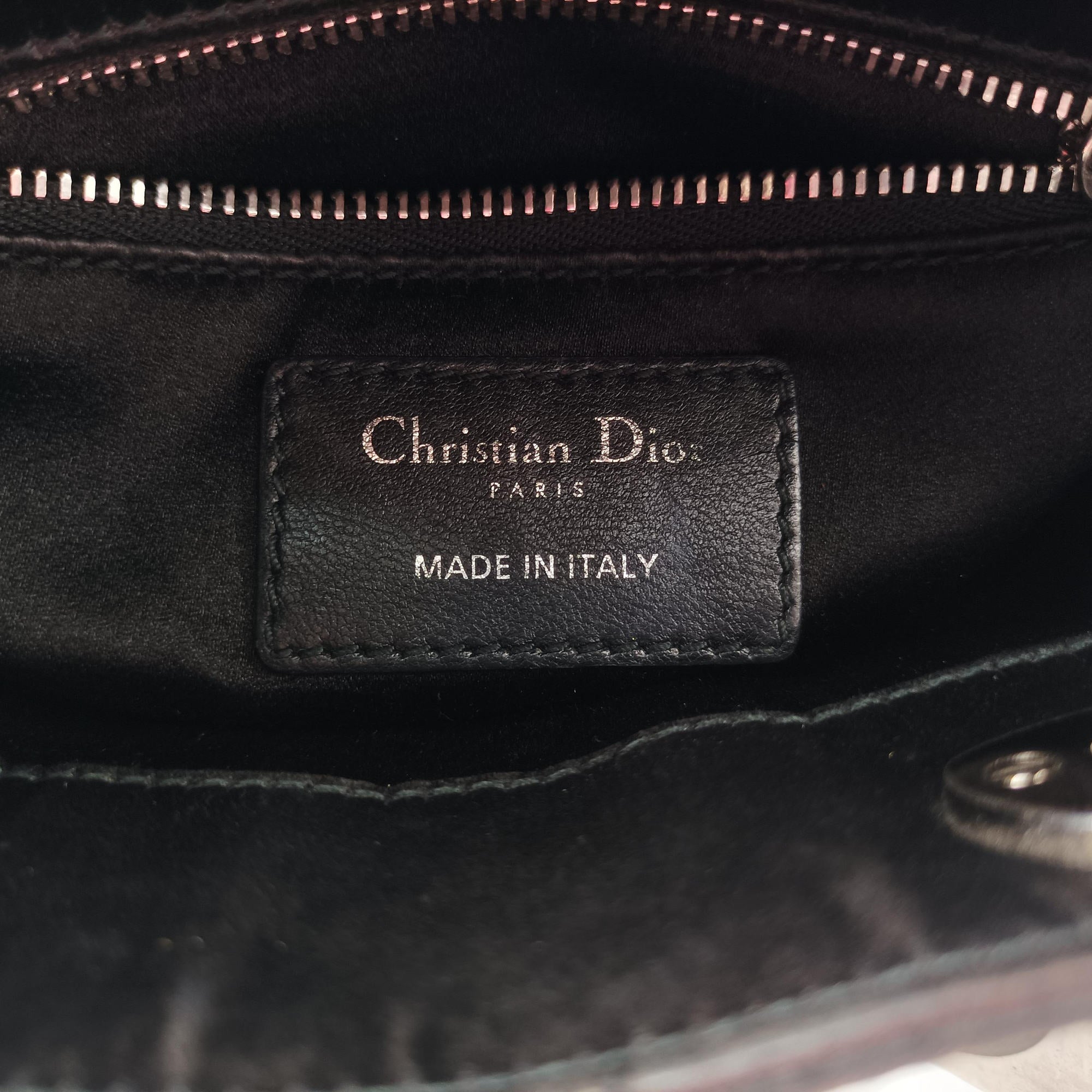Pre-owned Christian Dior Lady Dior Black Silk  shoulderbag | stylenewstar
