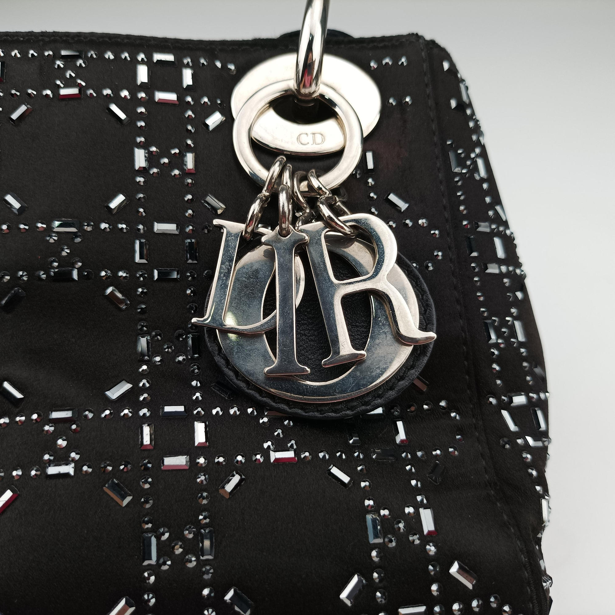 Pre-owned Christian Dior Lady Dior Black Silk  shoulderbag | stylenewstar
