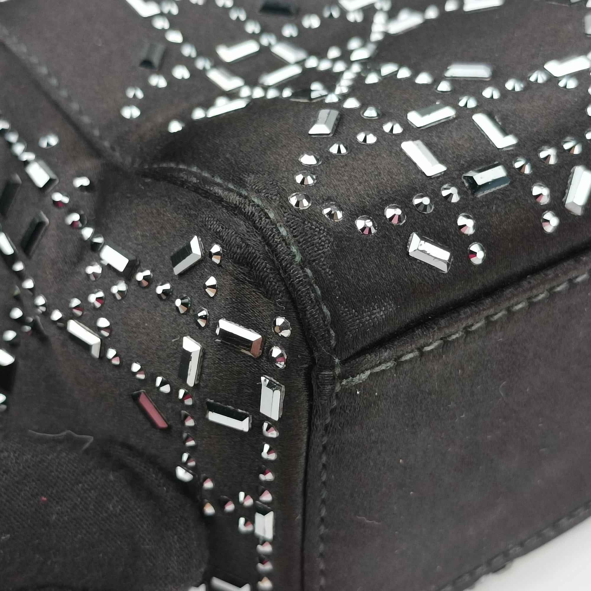 Pre-owned Christian Dior Lady Dior Black Silk  shoulderbag | stylenewstar