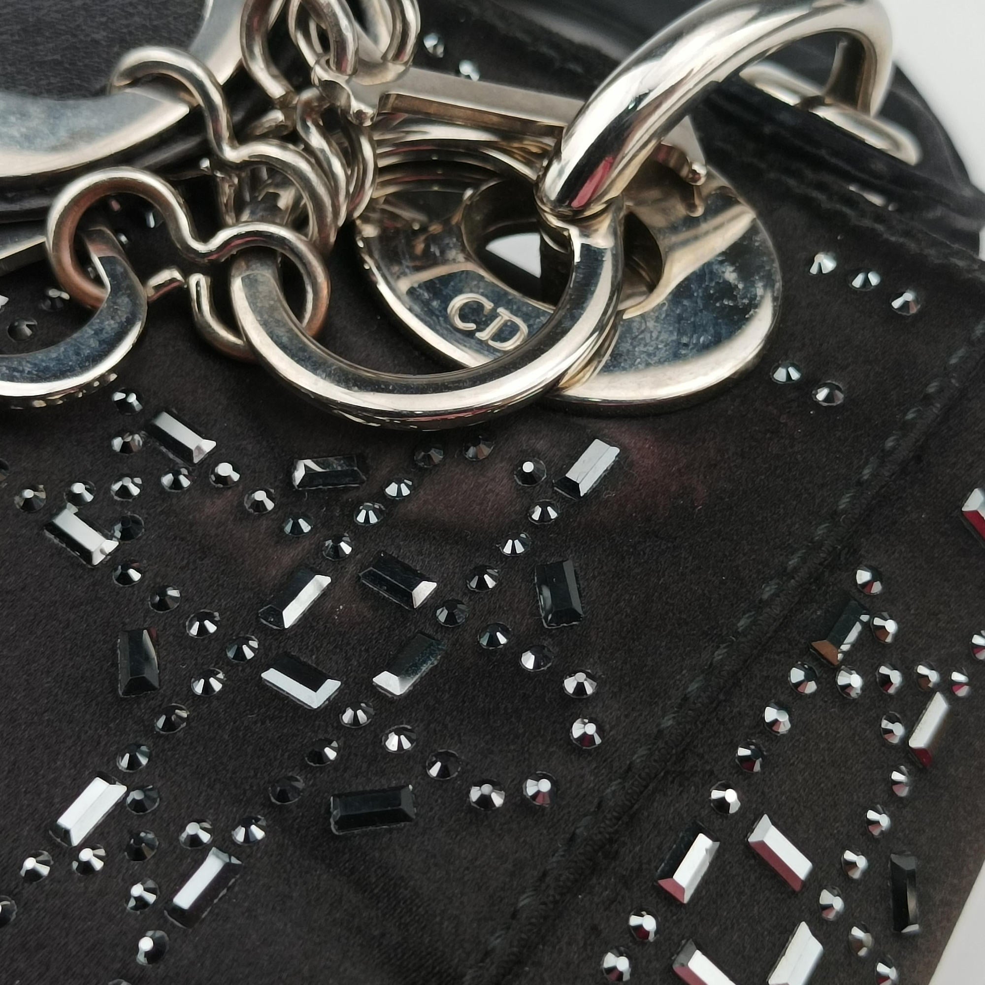 Pre-owned Christian Dior Lady Dior Black Silk  shoulderbag | stylenewstar