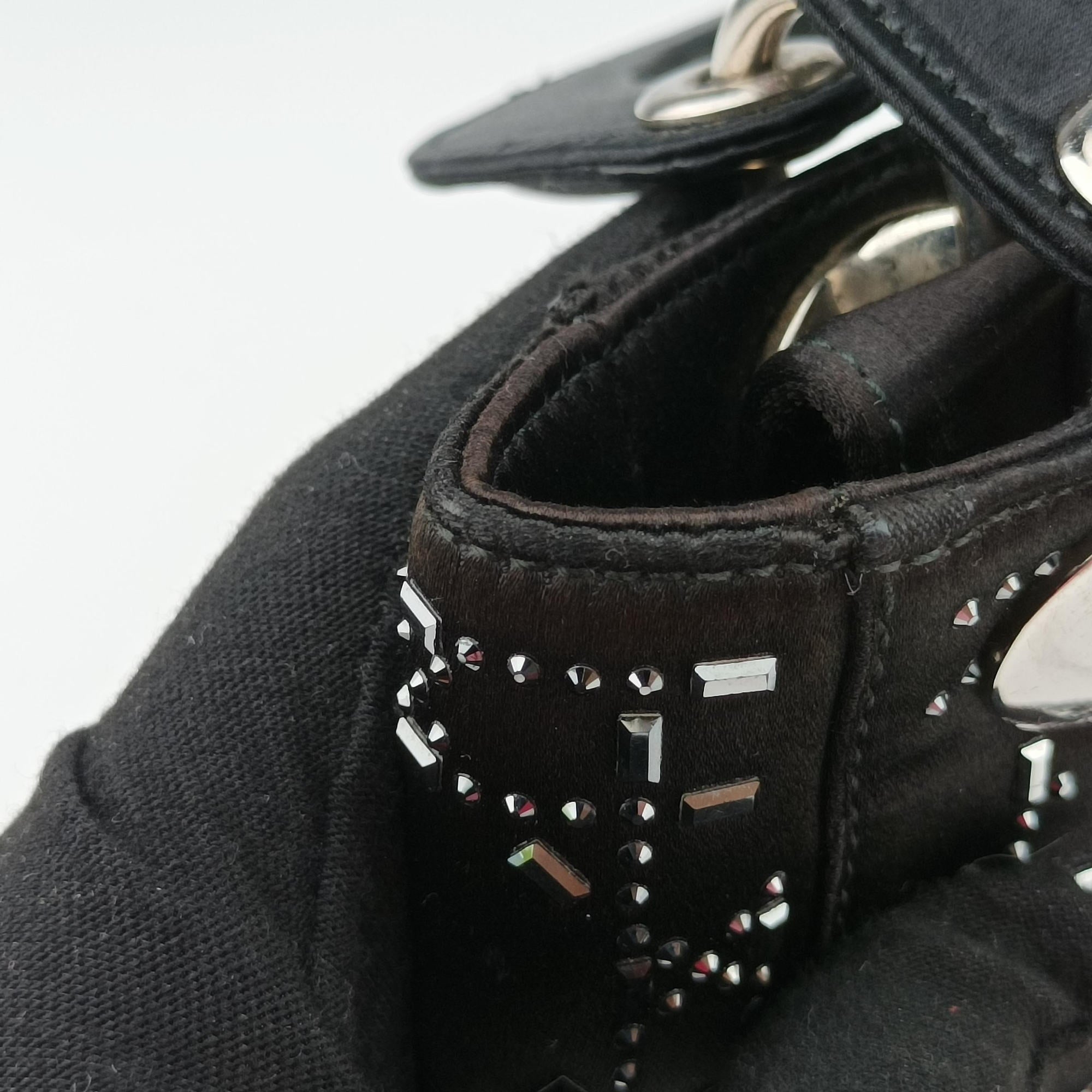 Pre-owned Christian Dior Lady Dior Black Silk  shoulderbag | stylenewstar