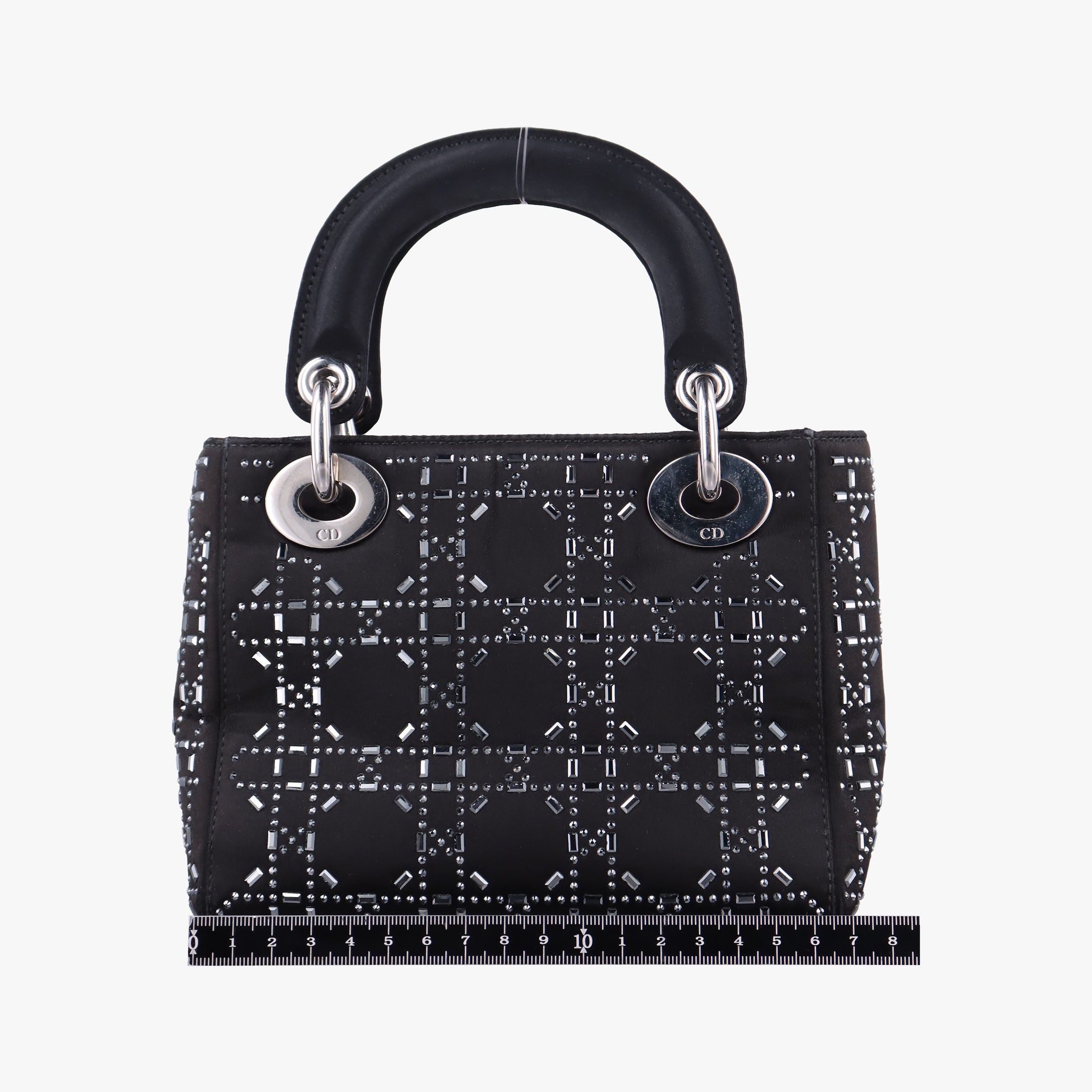 Pre-owned Christian Dior Lady Dior Black Silk  shoulderbag | stylenewstar