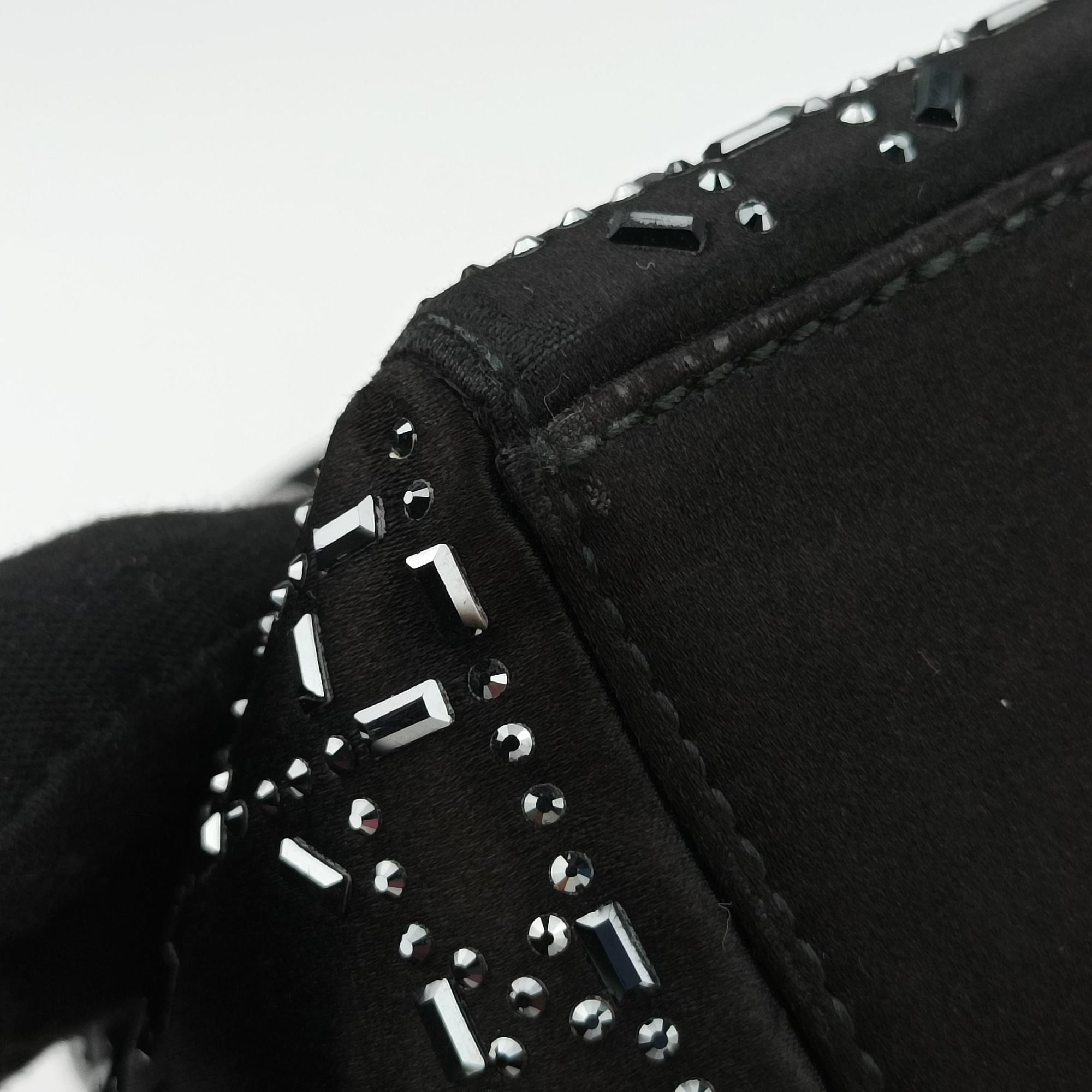Pre-owned Christian Dior Lady Dior Black Silk  shoulderbag | stylenewstar