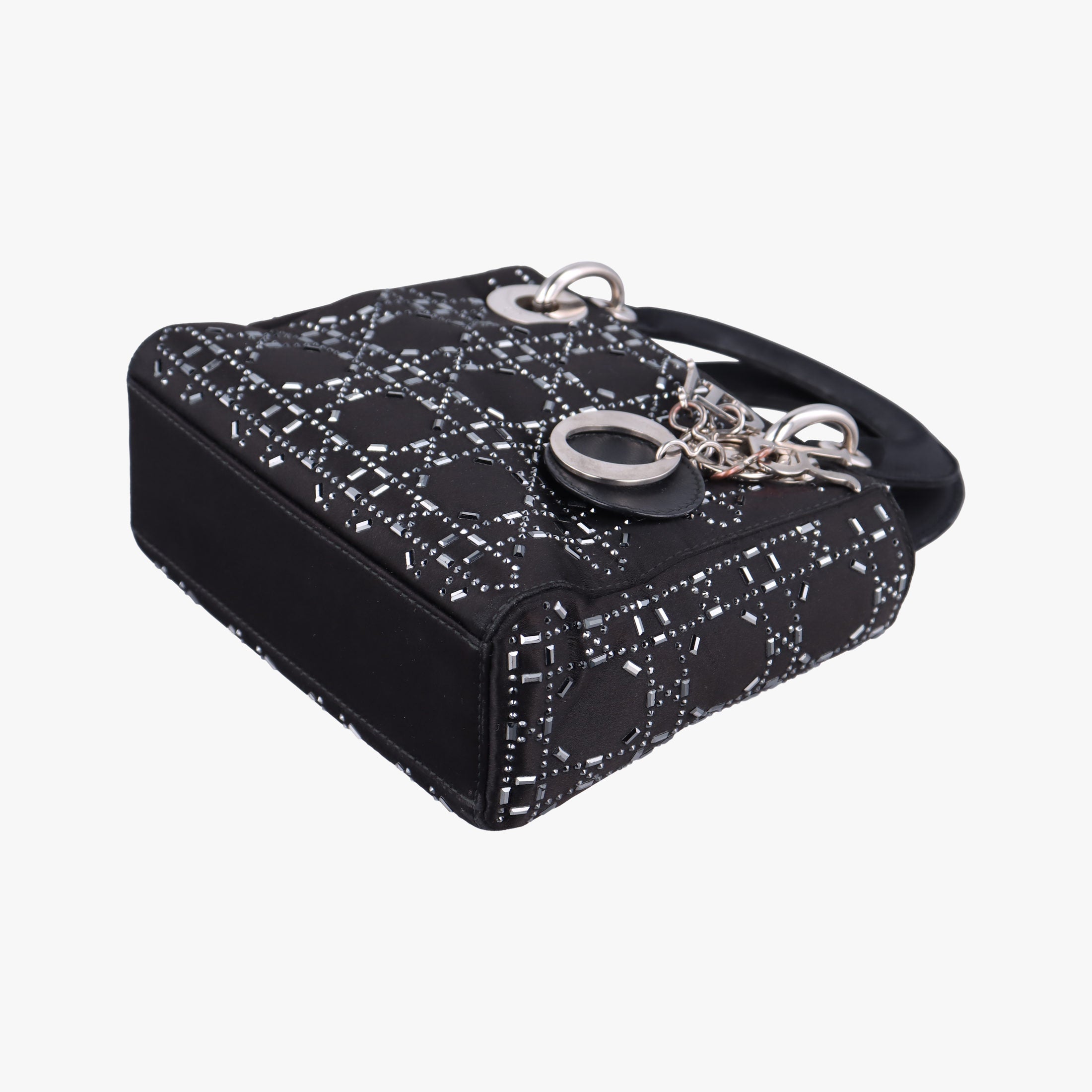 Pre-owned Christian Dior Lady Dior Black Silk  shoulderbag | stylenewstar