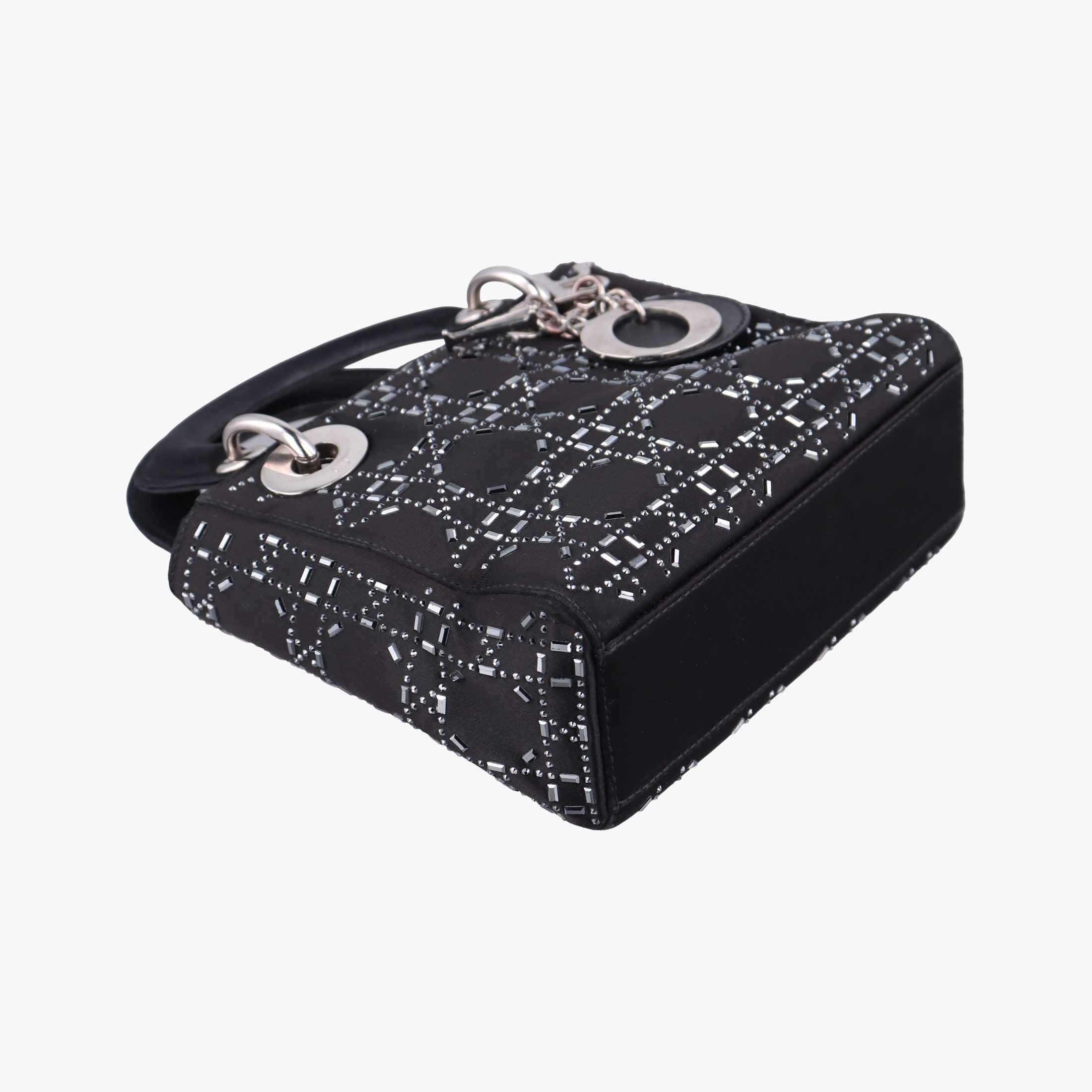 Pre-owned Christian Dior Lady Dior Black Silk  shoulderbag | stylenewstar