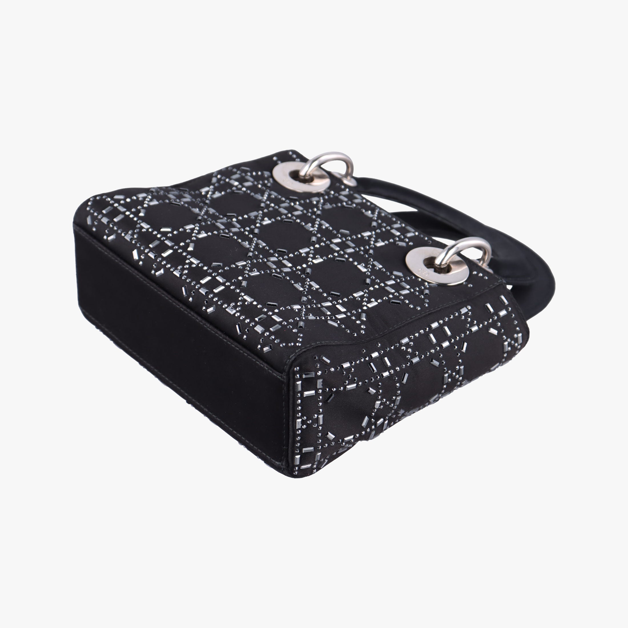 Pre-owned Christian Dior Lady Dior Black Silk  shoulderbag | stylenewstar