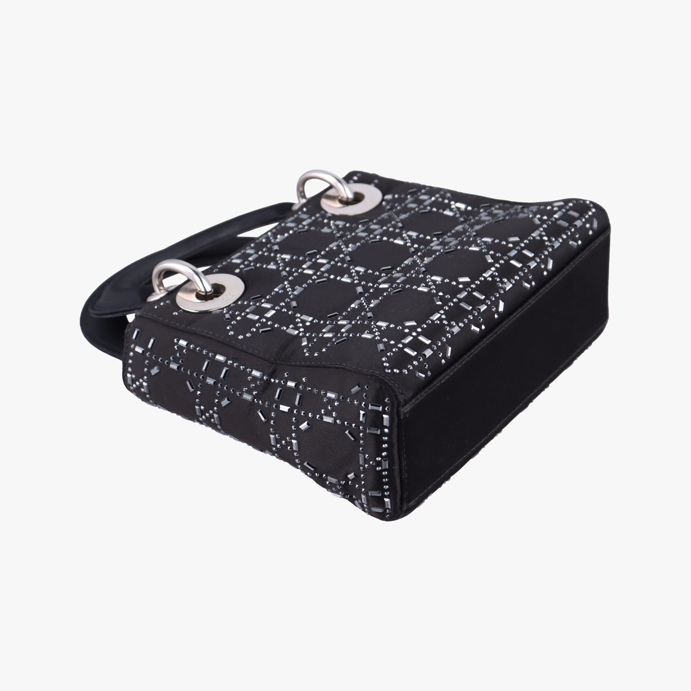 Pre-owned Christian Dior Lady Dior Black Silk  shoulderbag | stylenewstar