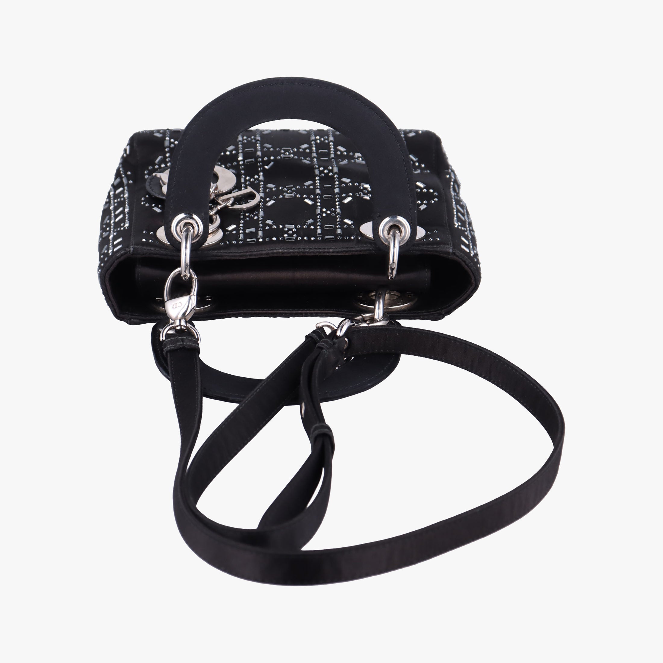Pre-owned Christian Dior Lady Dior Black Silk  shoulderbag | stylenewstar