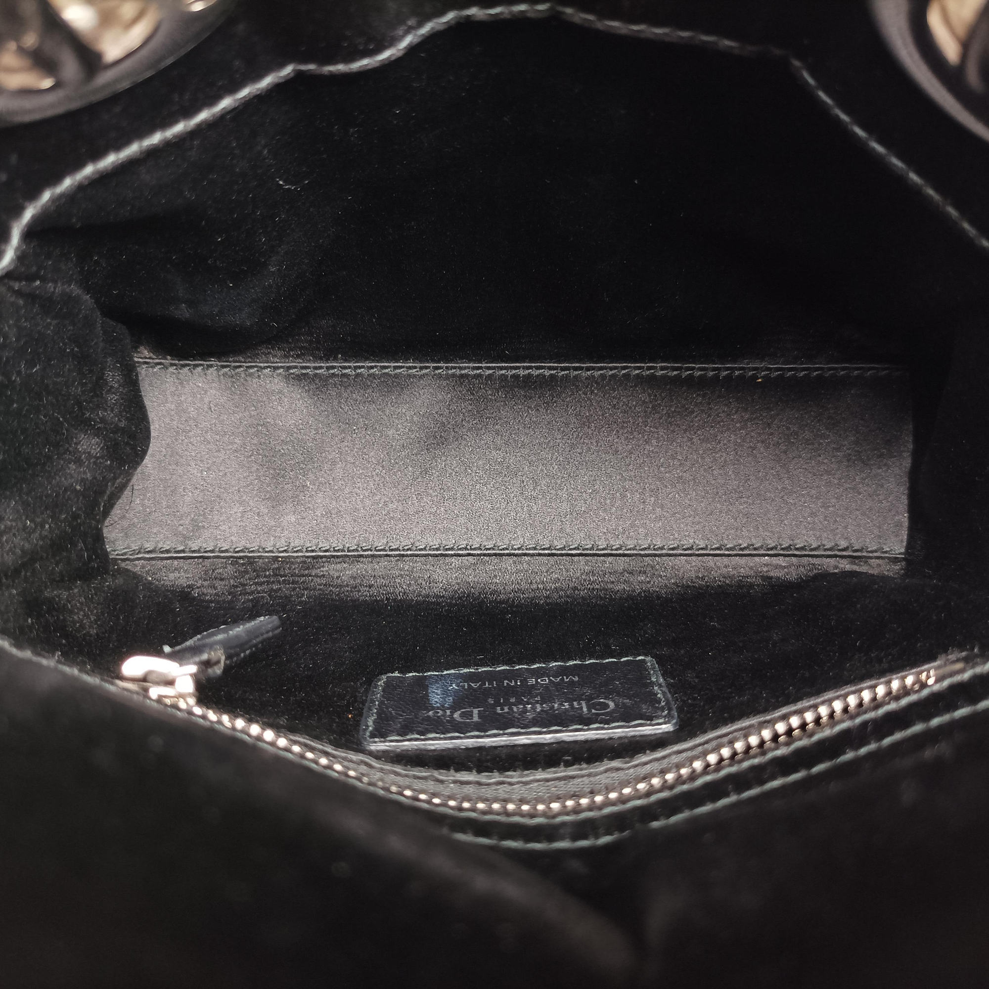 Pre-owned Christian Dior Lady Dior Black Silk  shoulderbag | stylenewstar