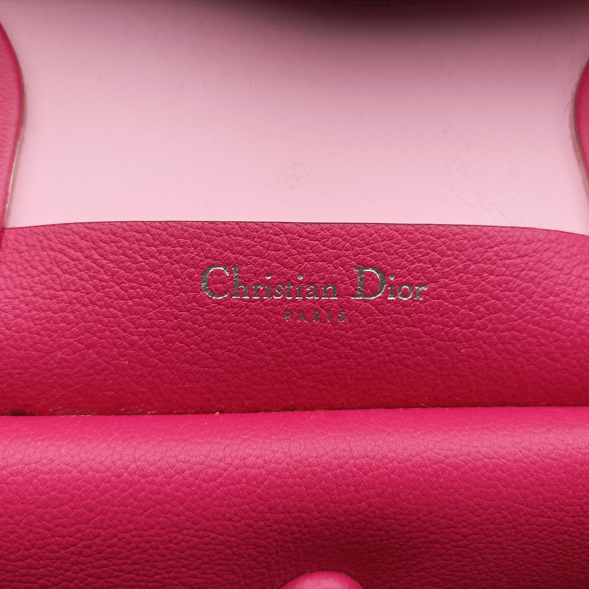 Pre-owned Christian Dior Open Bar Tote Pink Leather  shoulderbag | stylenewstar