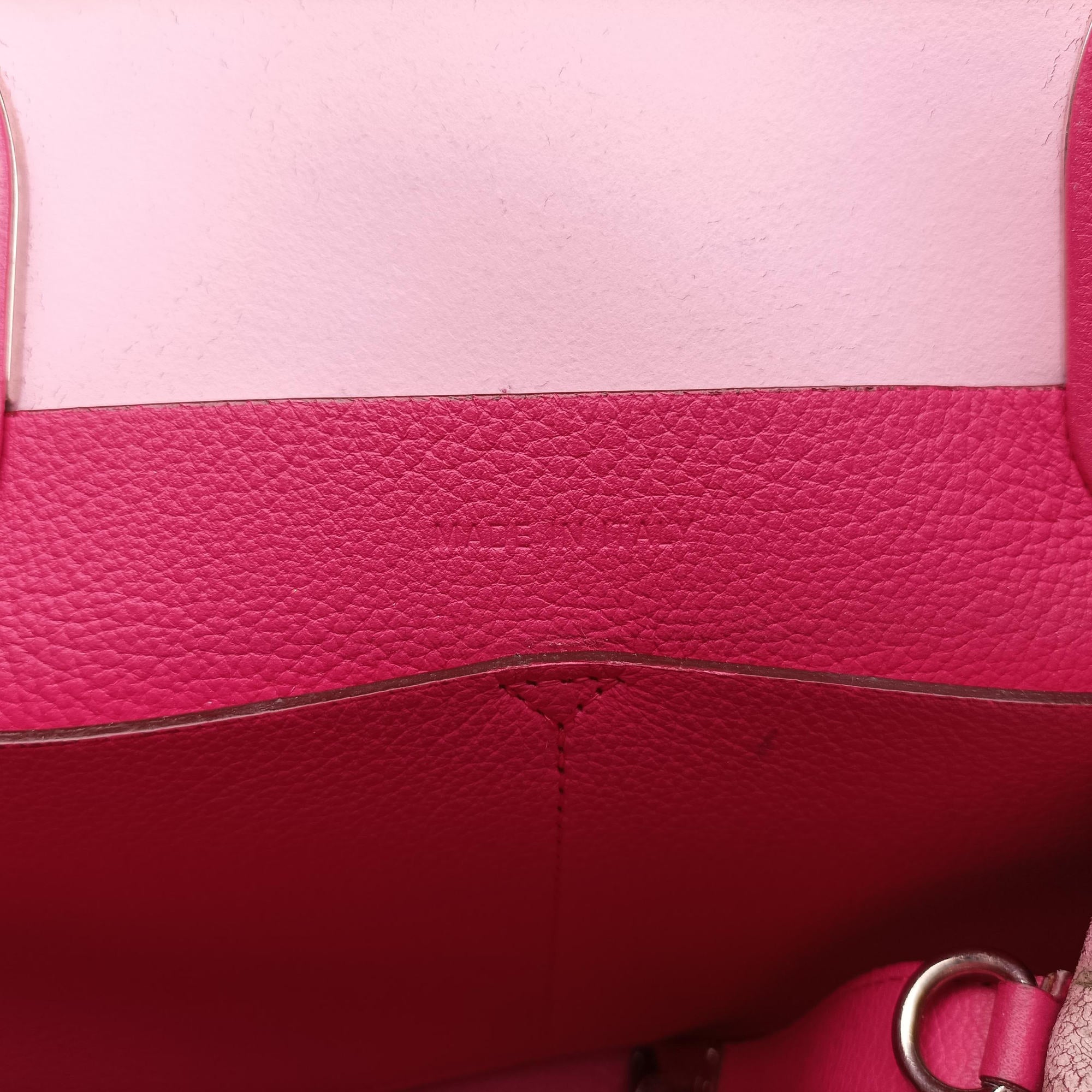 Pre-owned Christian Dior Open Bar Tote Pink Leather  shoulderbag | stylenewstar