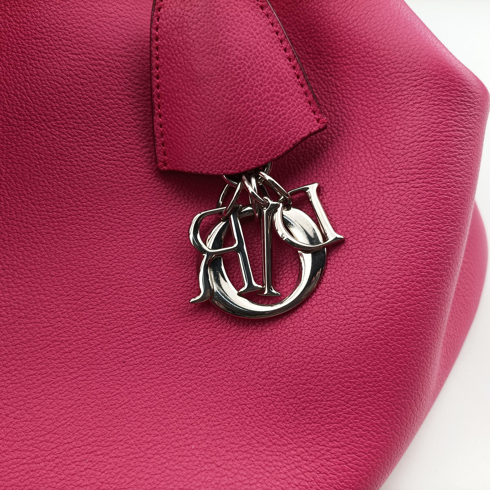 Pre-owned Christian Dior Open Bar Tote Pink Leather  shoulderbag | stylenewstar