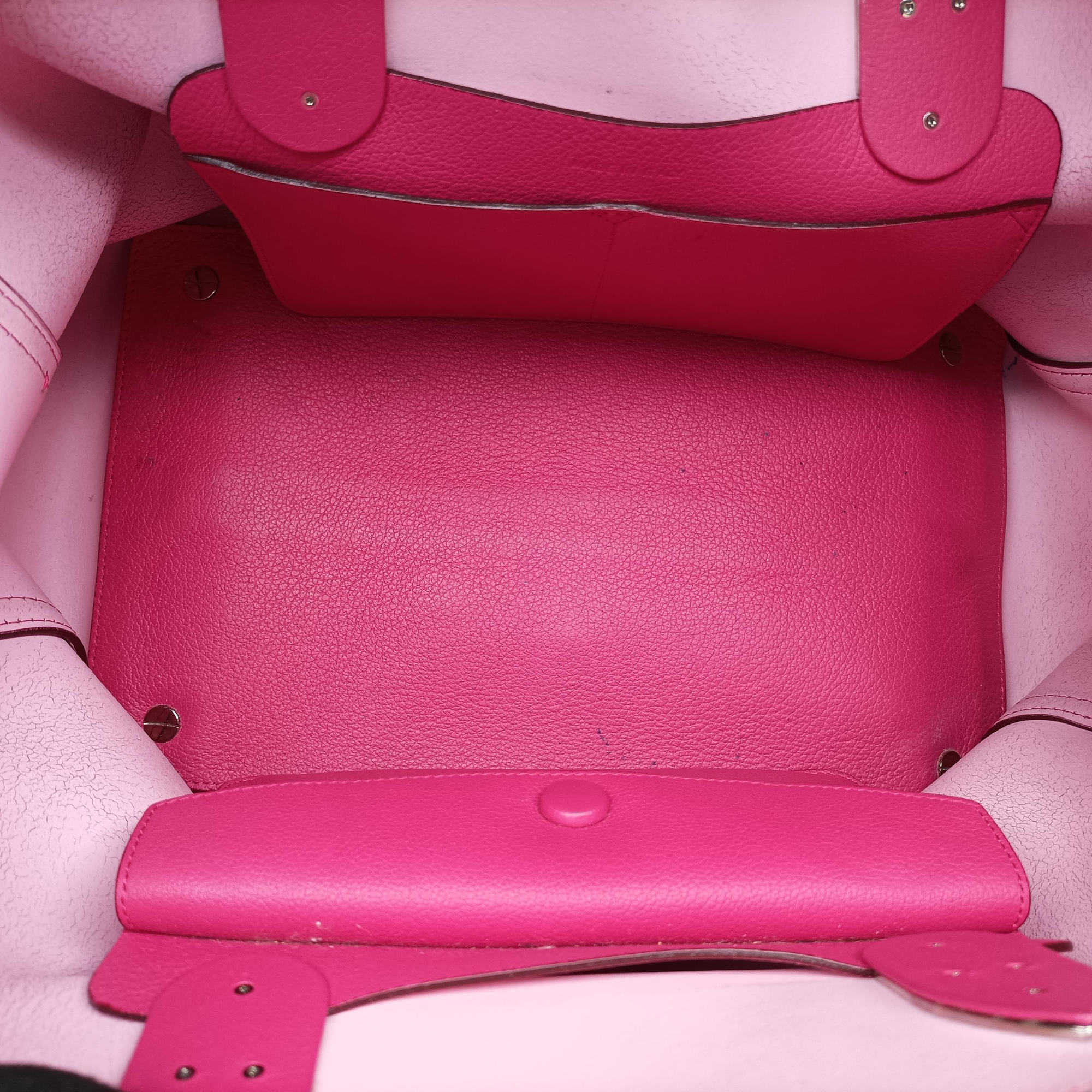 Pre-owned Christian Dior Open Bar Tote Pink Leather  shoulderbag | stylenewstar