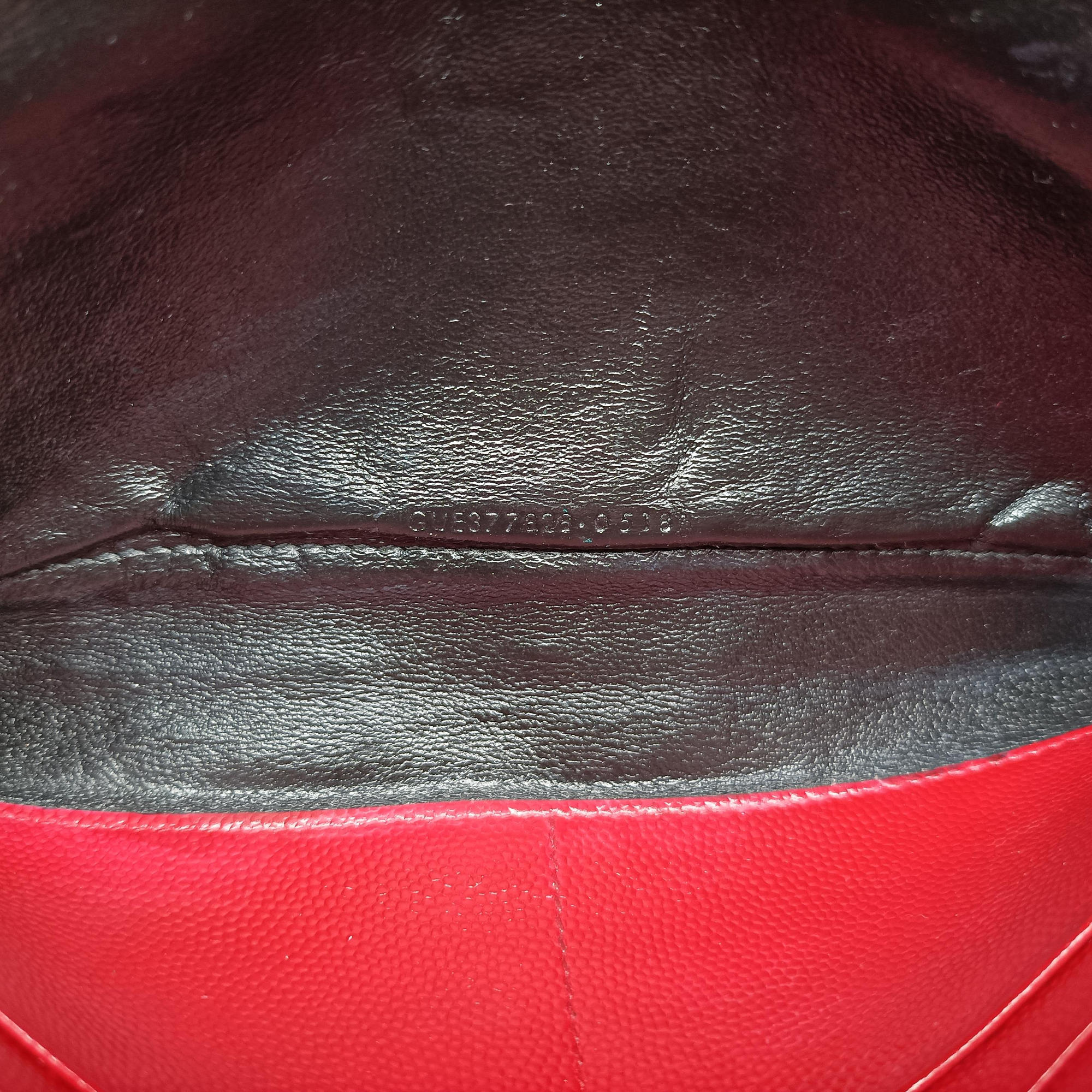 Pre-owned Yves Saint Laurent MONOGRAM Red Caviar Skin 377828 shoulderbag | stylenewstar