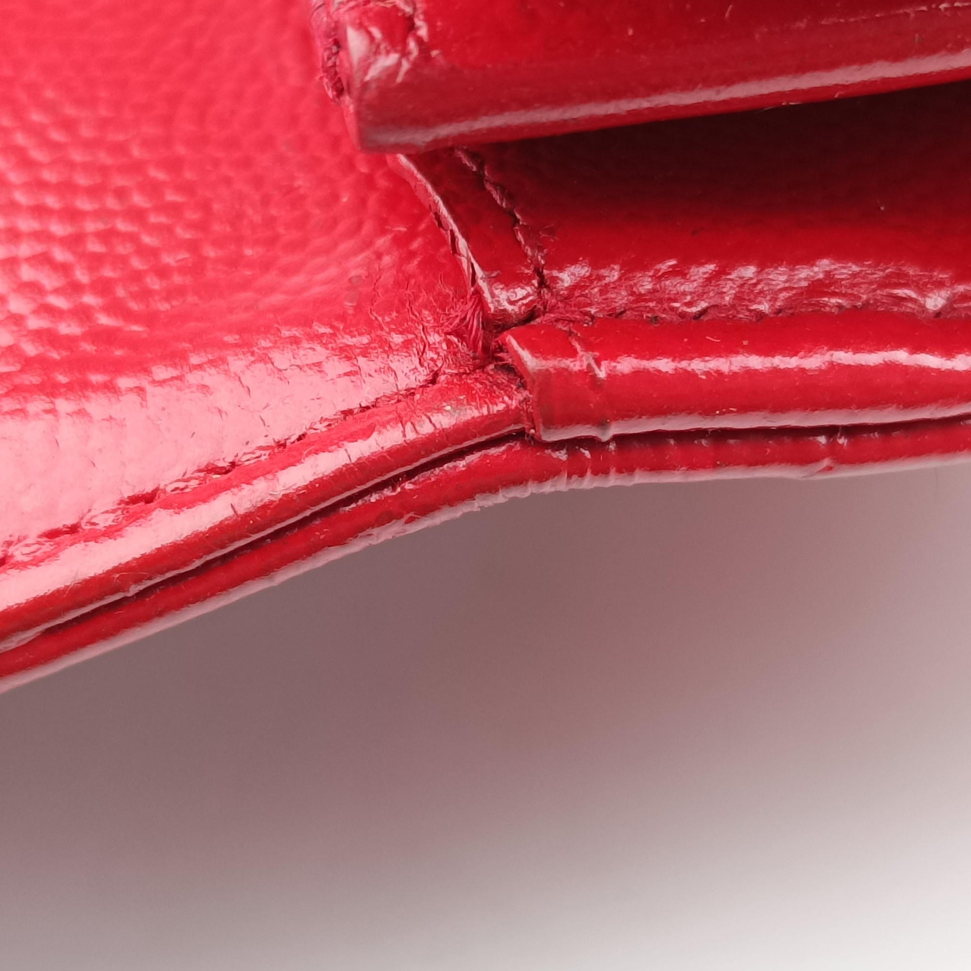 Pre-owned Yves Saint Laurent MONOGRAM Red Caviar Skin 377828 shoulderbag | stylenewstar
