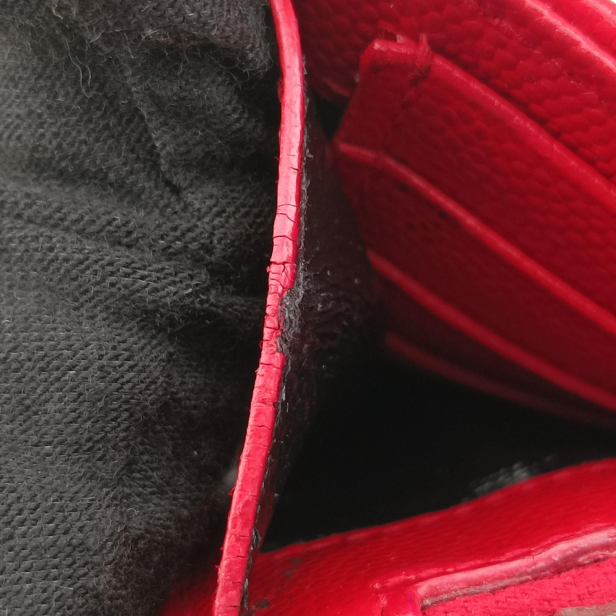 Pre-owned Yves Saint Laurent MONOGRAM Red Caviar Skin 377828 shoulderbag | stylenewstar
