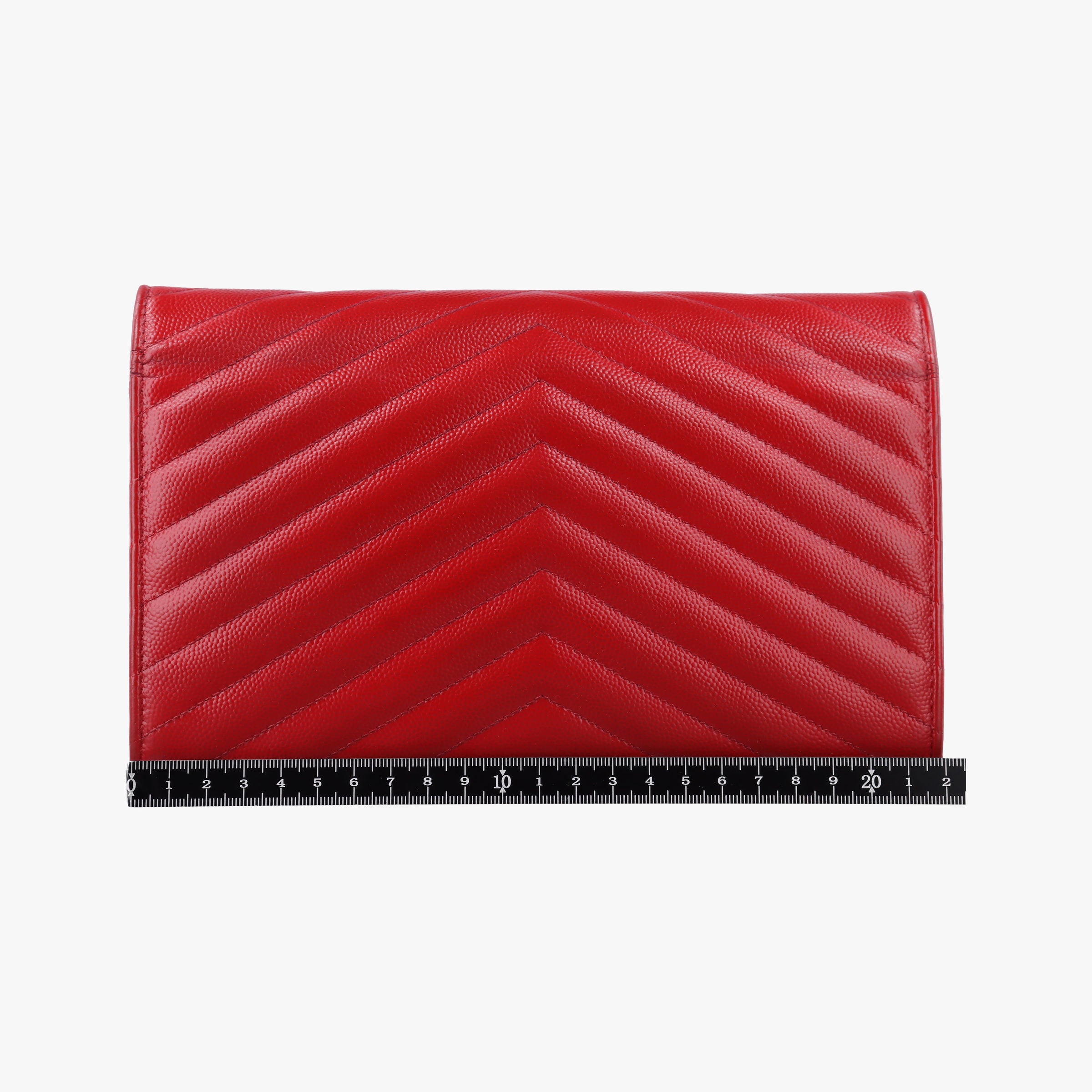 Pre-owned Yves Saint Laurent MONOGRAM Red Caviar Skin 377828 shoulderbag | stylenewstar