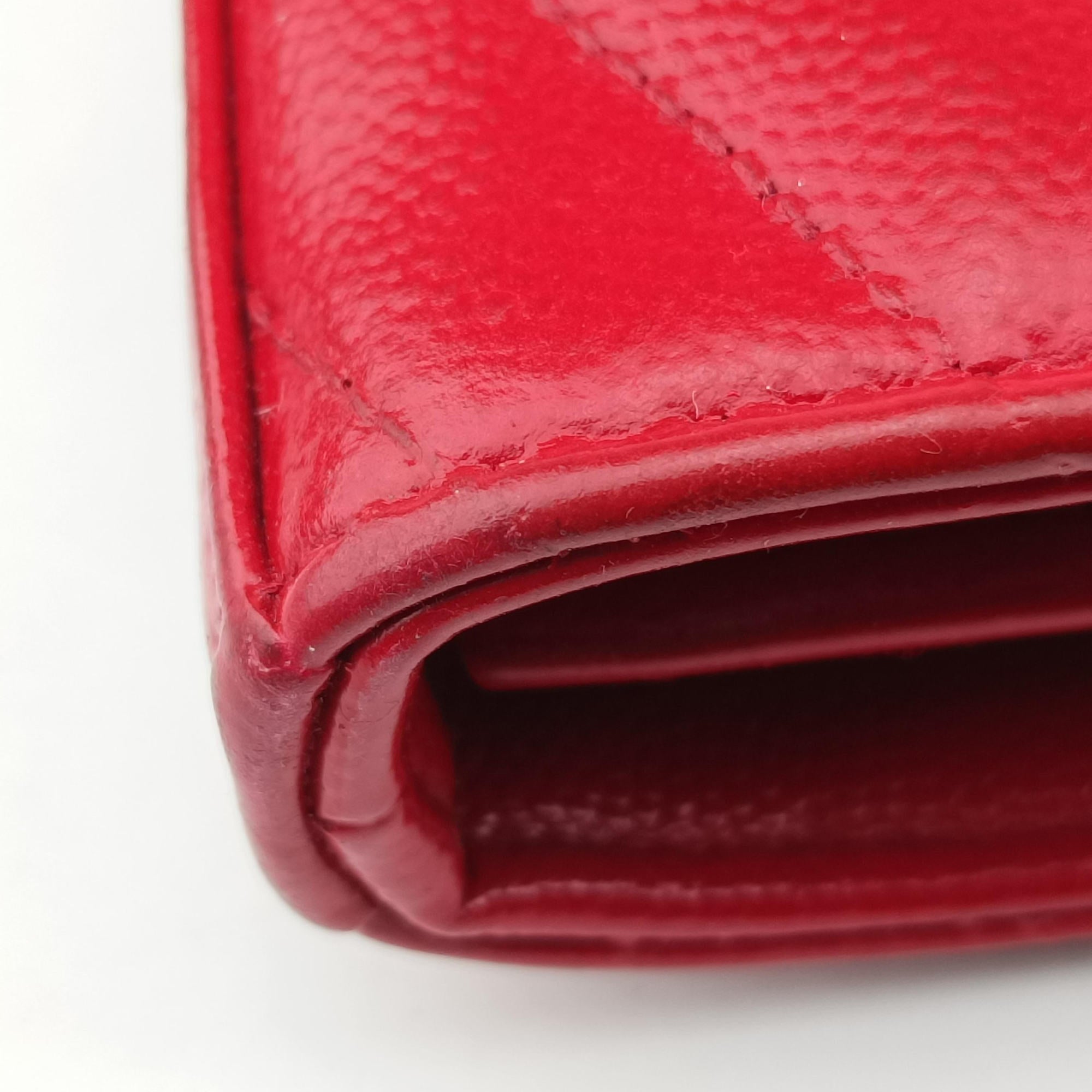 Pre-owned Yves Saint Laurent MONOGRAM Red Caviar Skin 377828 shoulderbag | stylenewstar