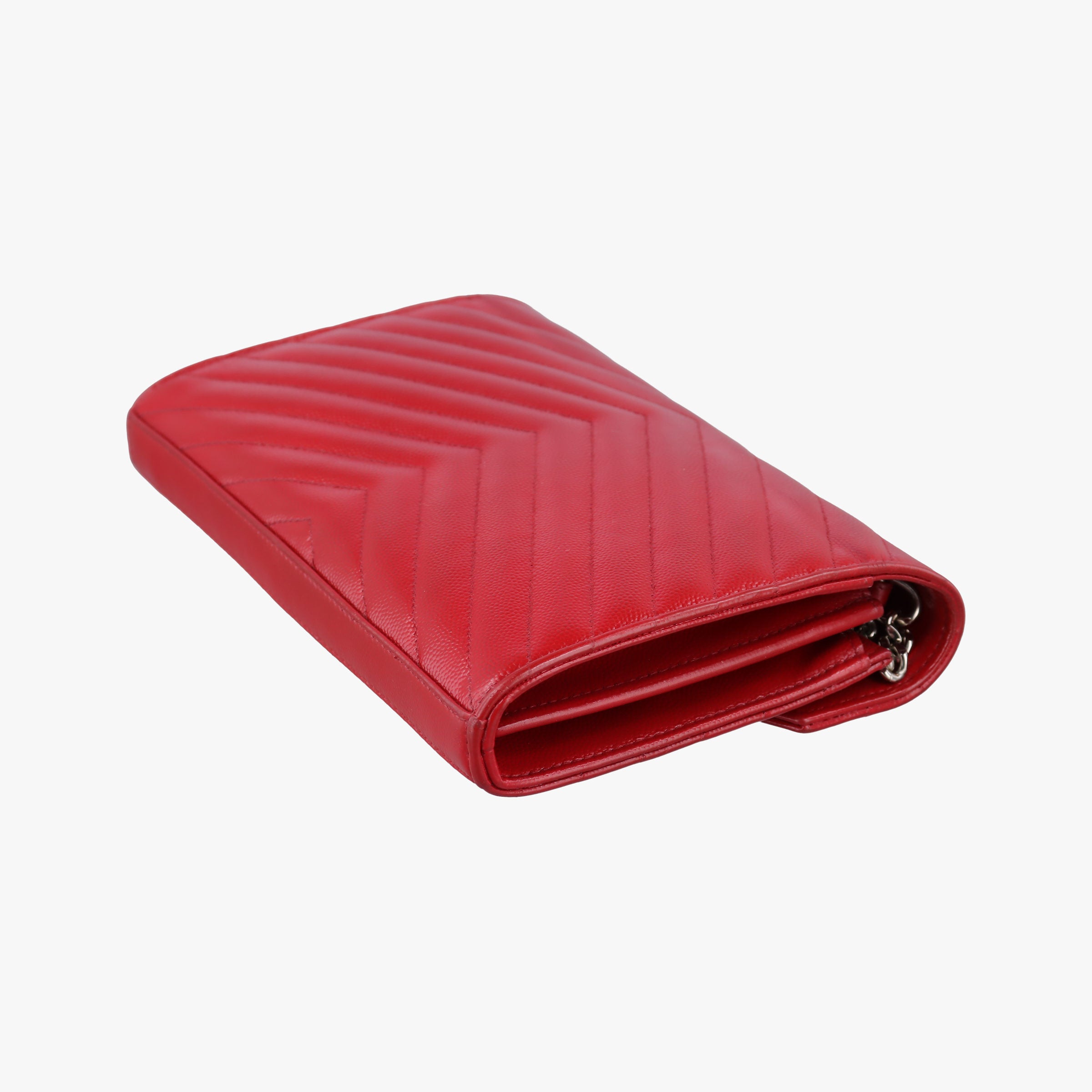 Pre-owned Yves Saint Laurent MONOGRAM Red Caviar Skin 377828 shoulderbag | stylenewstar