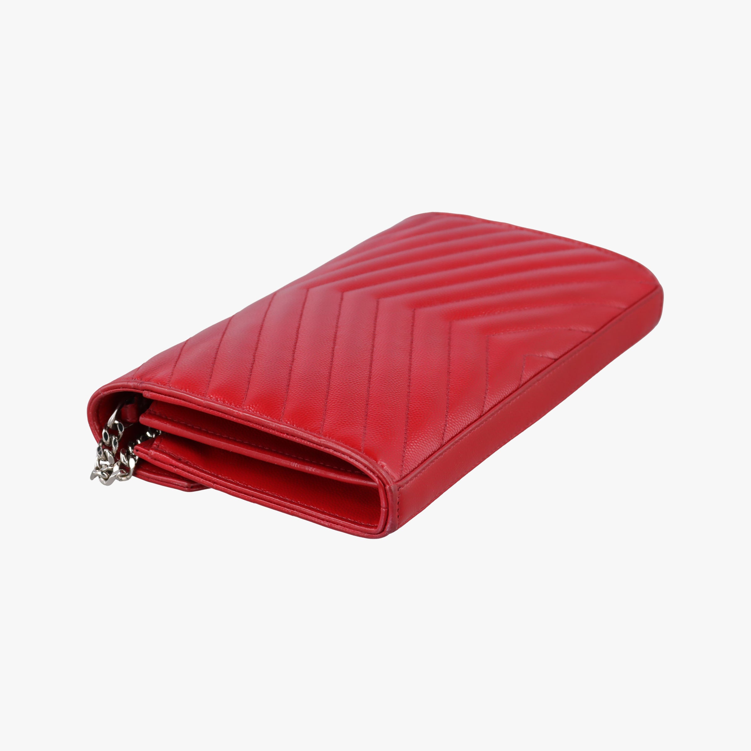 Pre-owned Yves Saint Laurent MONOGRAM Red Caviar Skin 377828 shoulderbag | stylenewstar