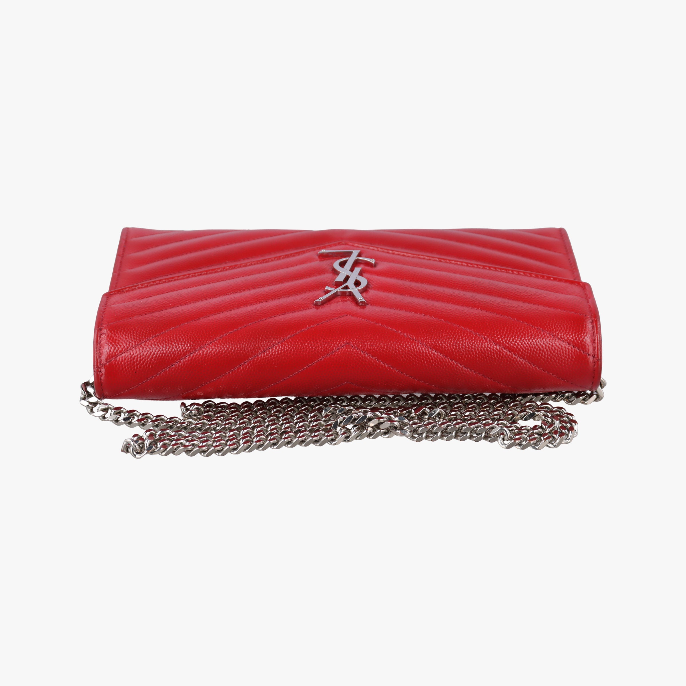Pre-owned Yves Saint Laurent MONOGRAM Red Caviar Skin 377828 shoulderbag | stylenewstar