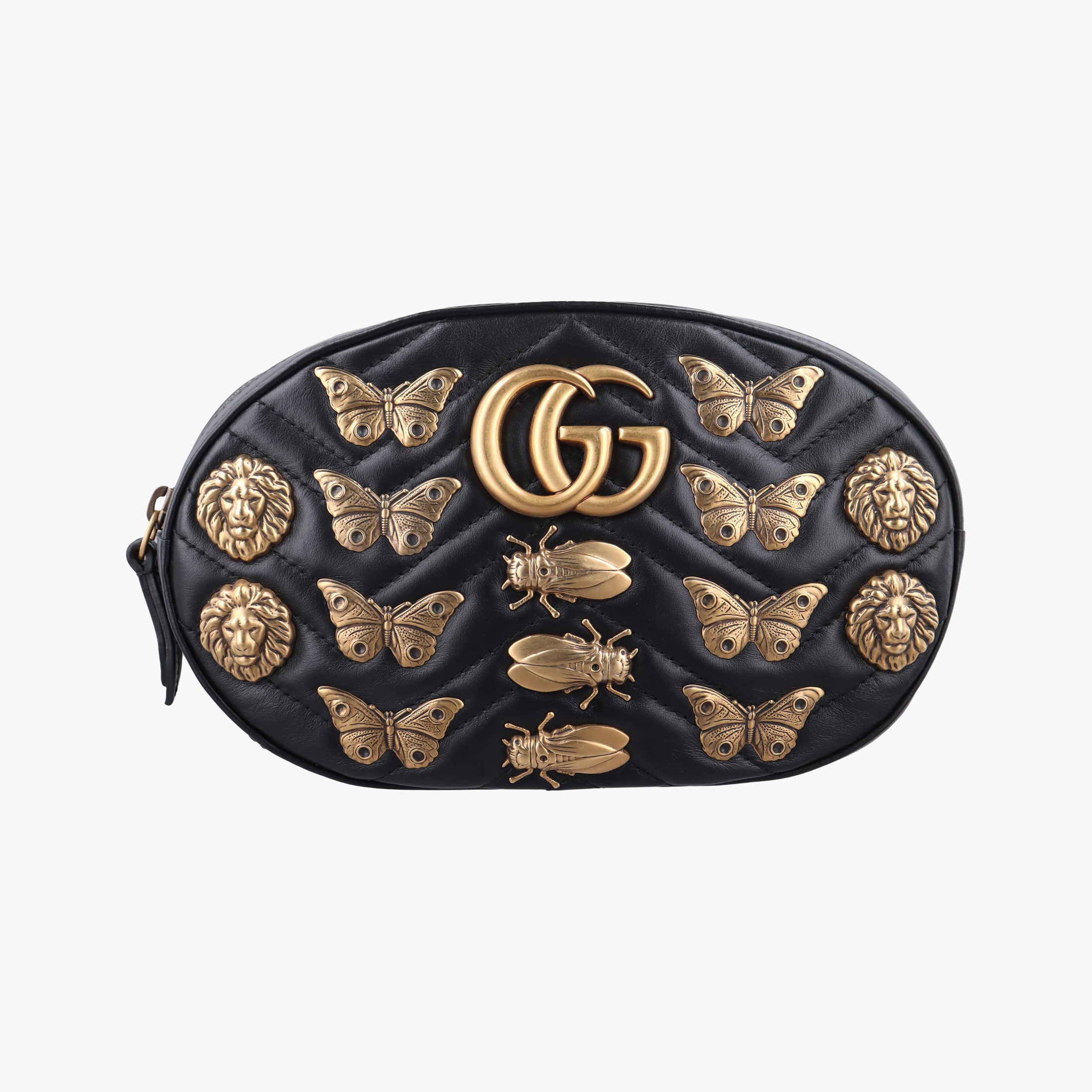 Vintage Gucci GG Marmont Animalier Black Leather 491294 clutchbag | stylenewstar