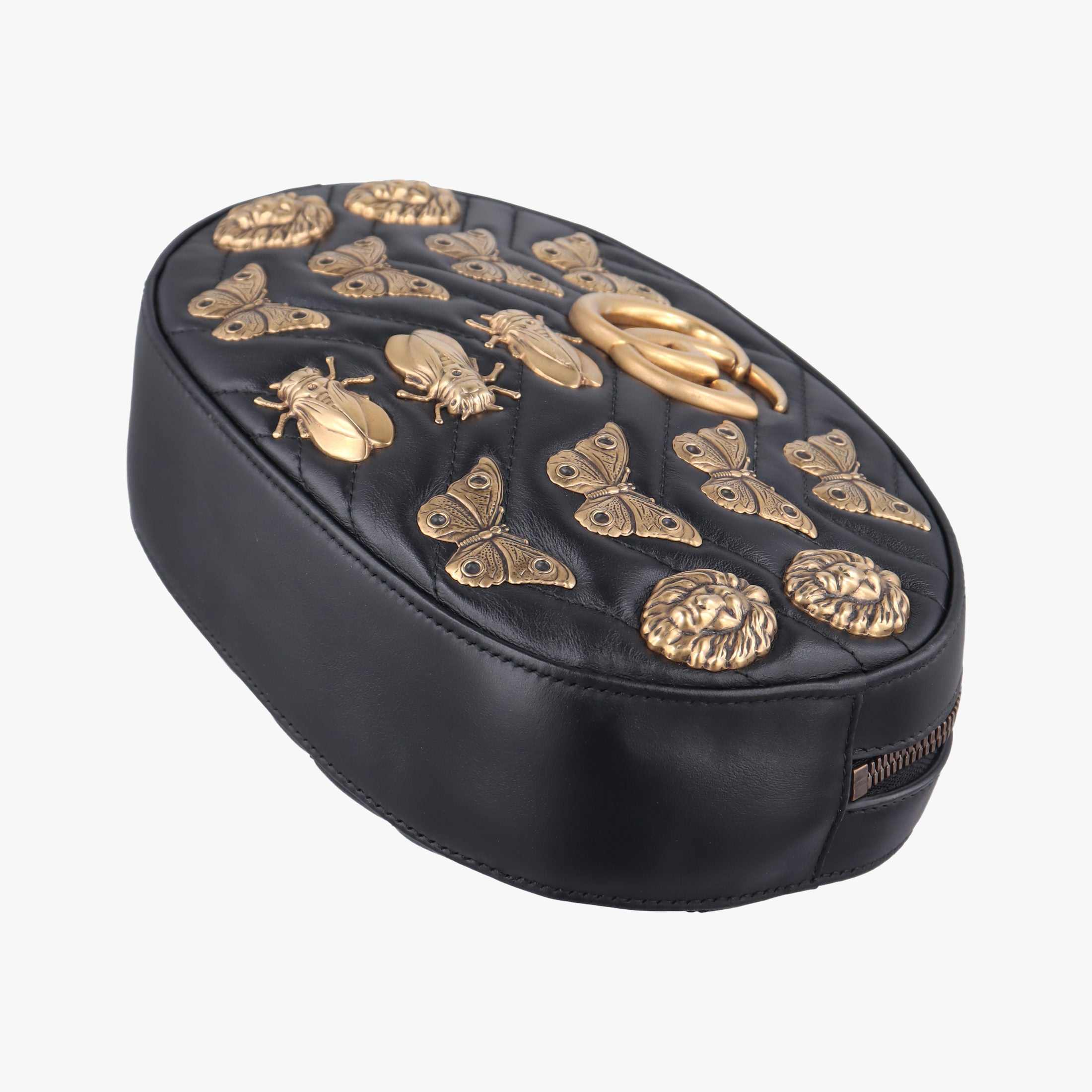 Vintage Gucci GG Marmont Animalier Black Leather 491294 clutchbag | stylenewstar